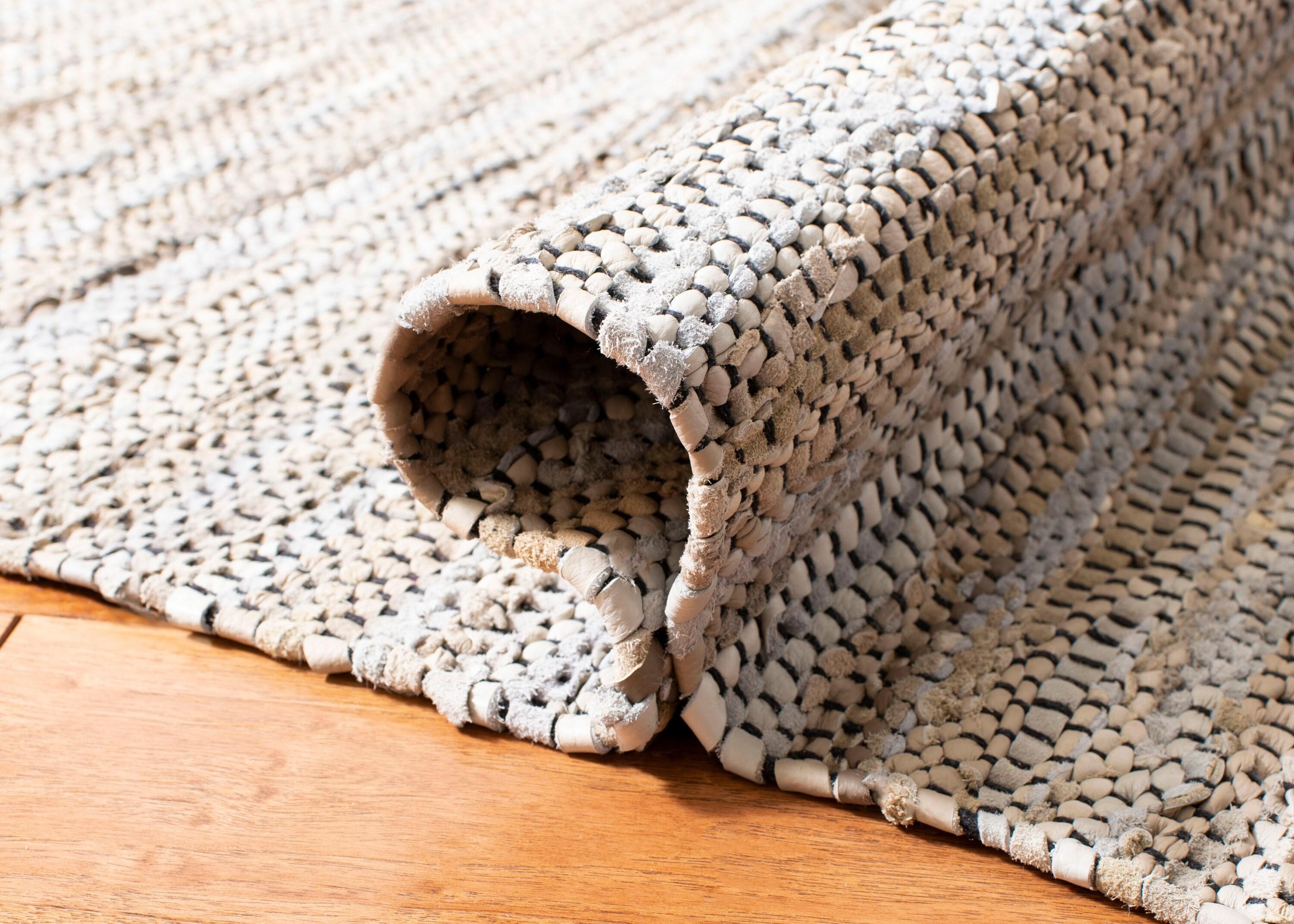 Vintage Leather VTL202 Hand Woven Indoor Area Rug - Beige/Multi - 8'x10' - Safavieh