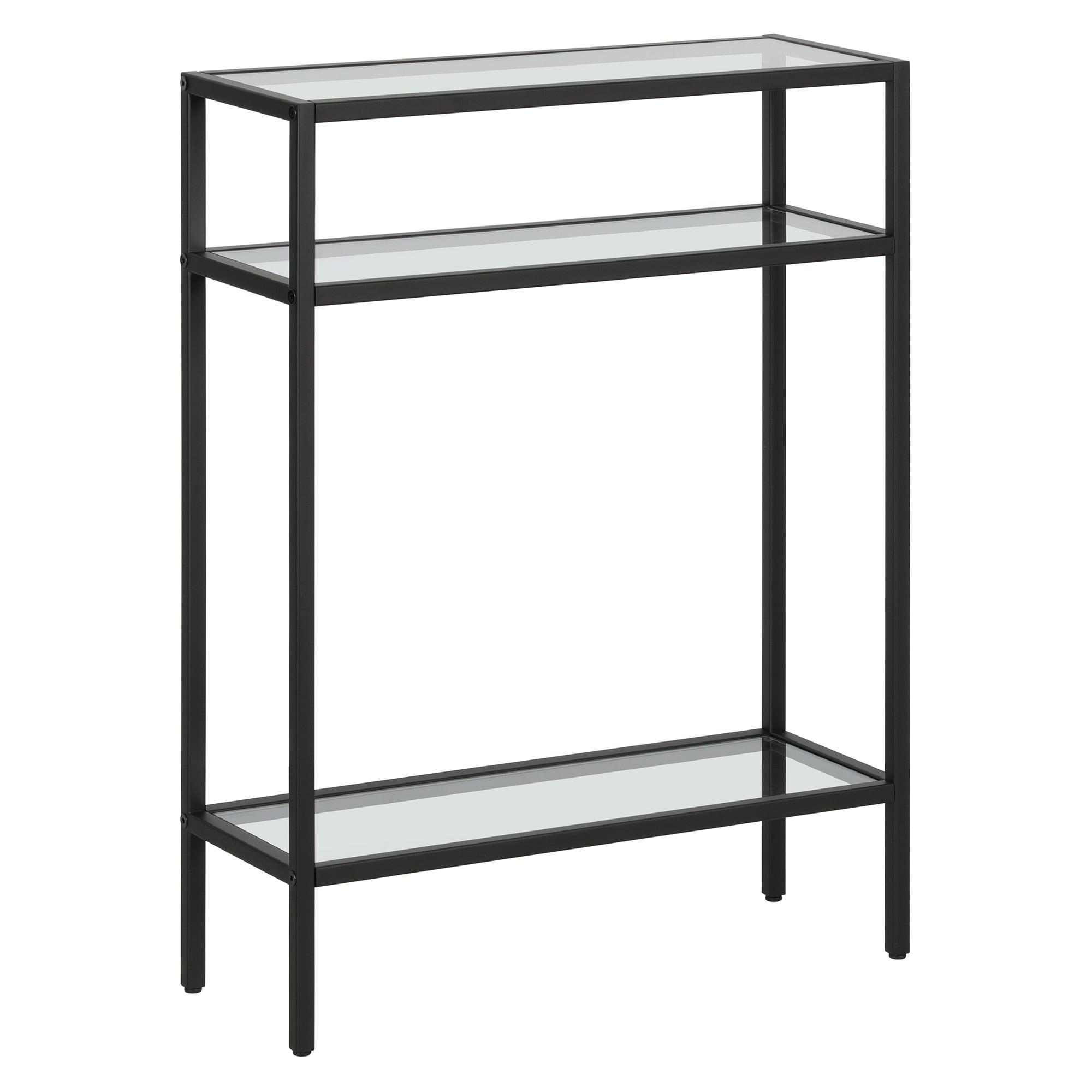 Evelyn&Zoe Siviline 22" Wide Rectangular Console Table, Blackened Bronze