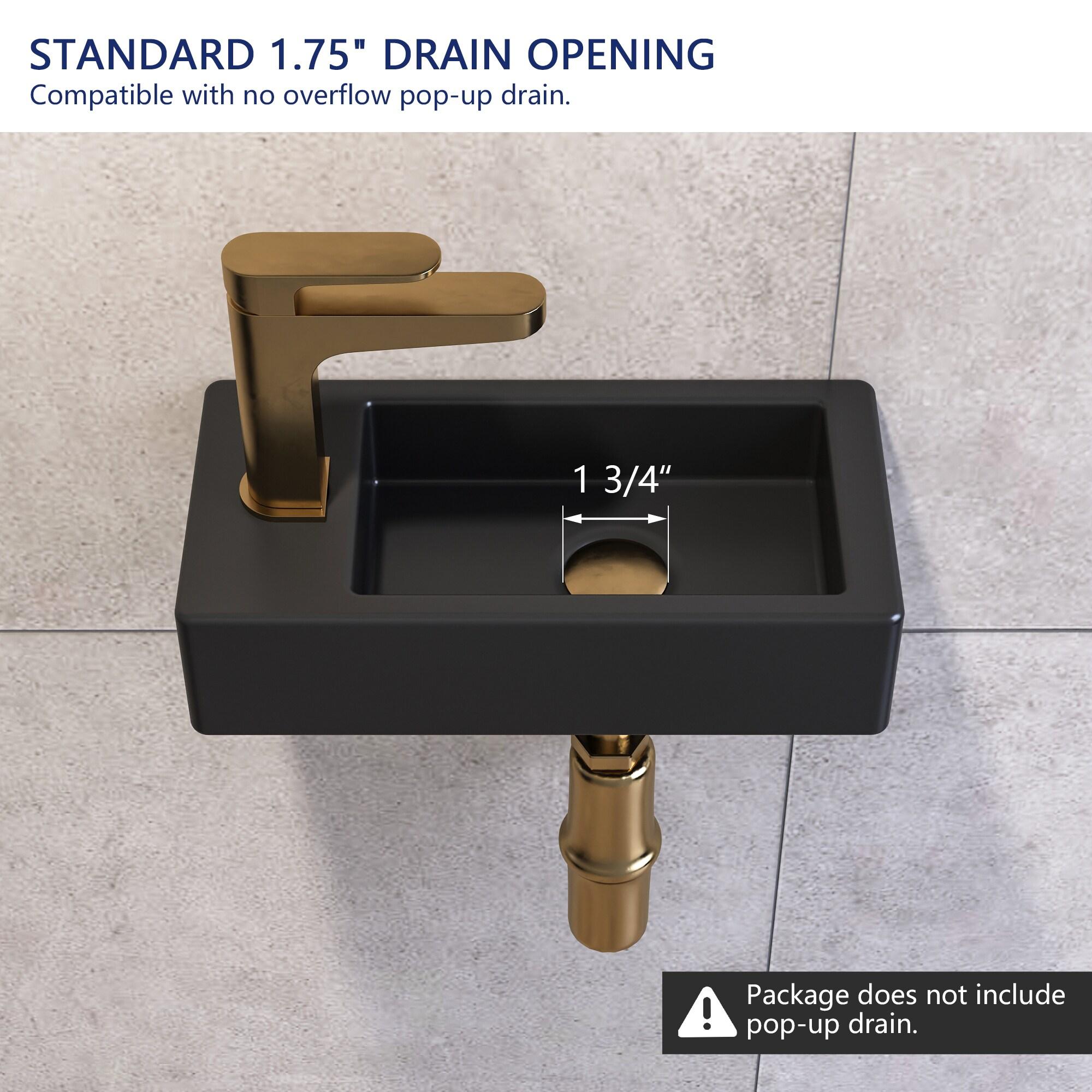 Liberty 14.57'' x 7'' Vitreous China Rectangular Wall Mount Bathroom Sink with Left Faucet Hole for Small Space