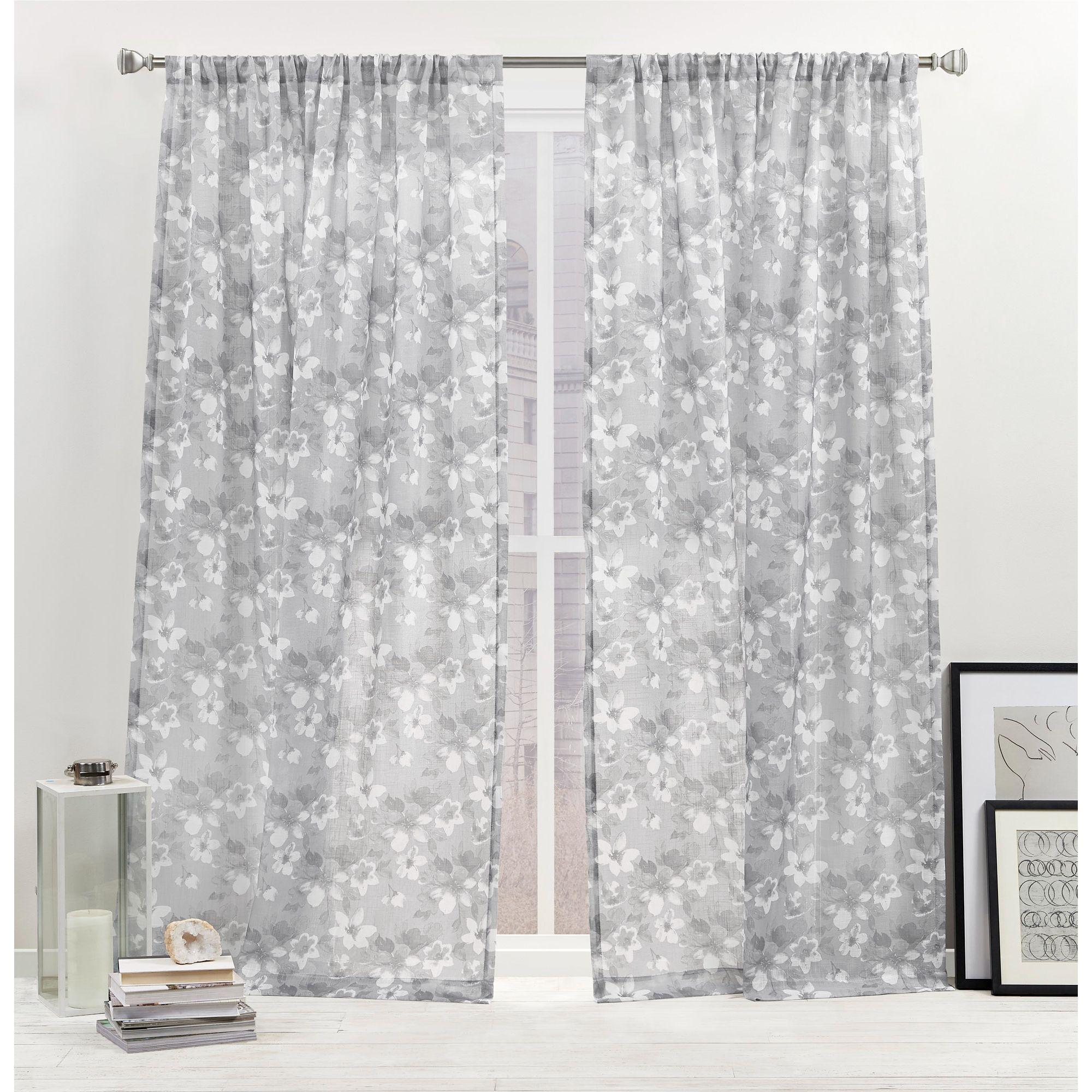Nicole Miller Nicole Miller New York Dara Light Filtering, Semi Sheer Rod Pocket Curtain Panels (Set of 2)