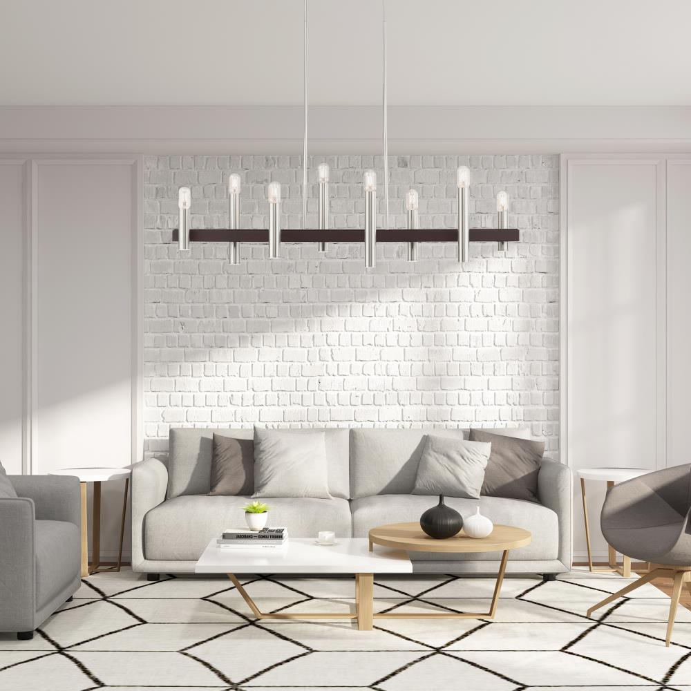 Helsinki 8-Light Brushed Nickel and Bronze Chandelier