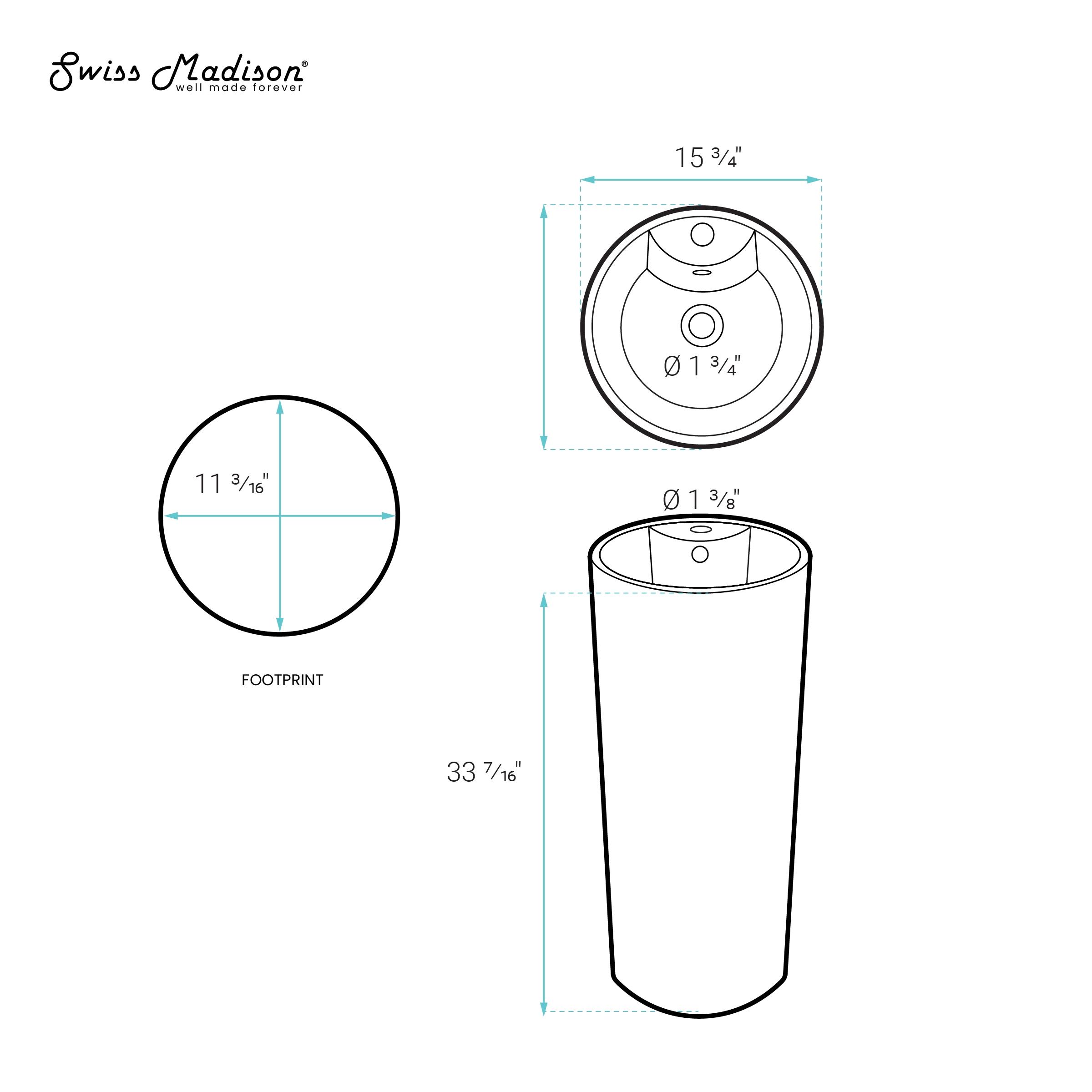 Monaco Circular Basin Pedestal Sink