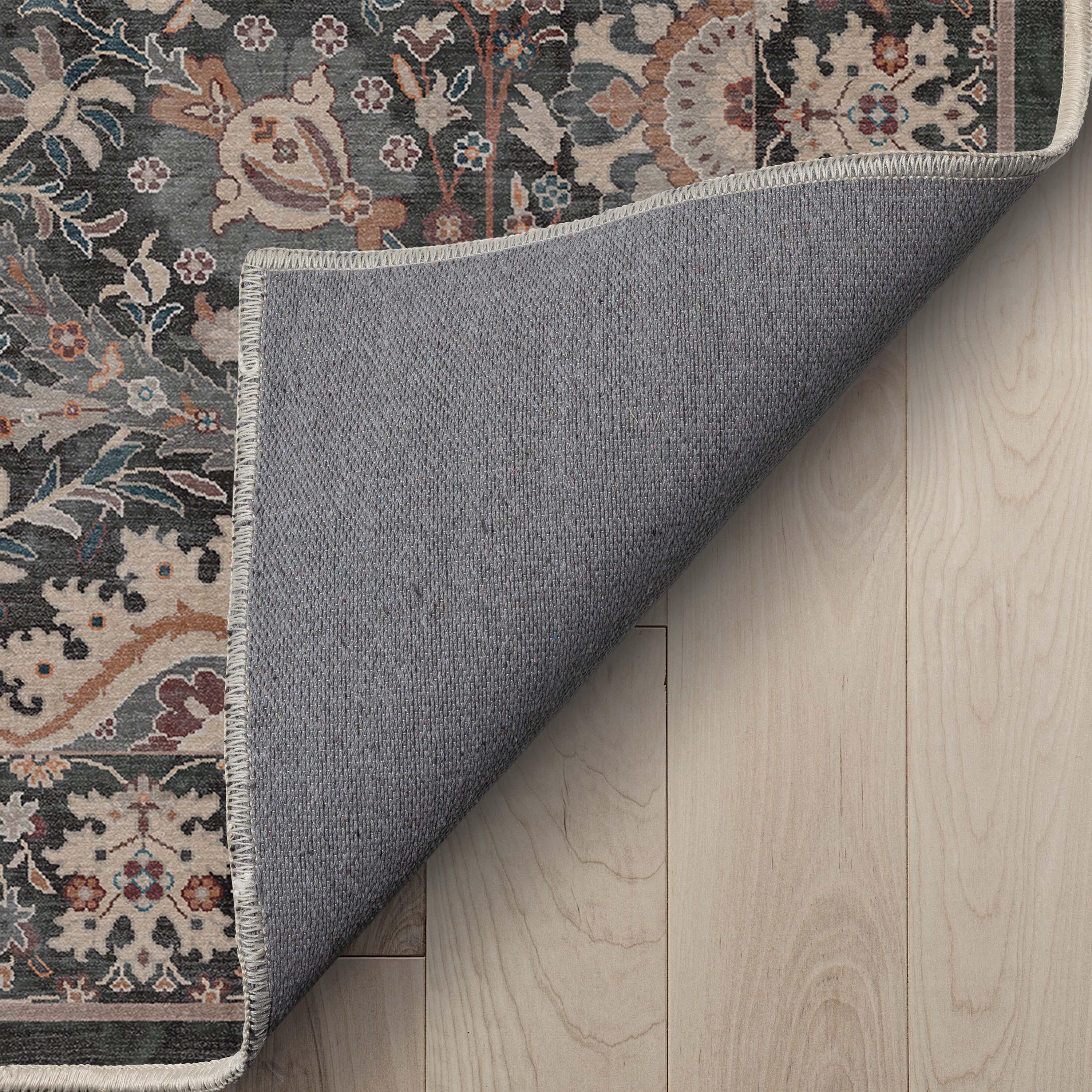 Well Woven Asha Liana Vintage Oriental Charcoal Gray Flat-Weave Rug