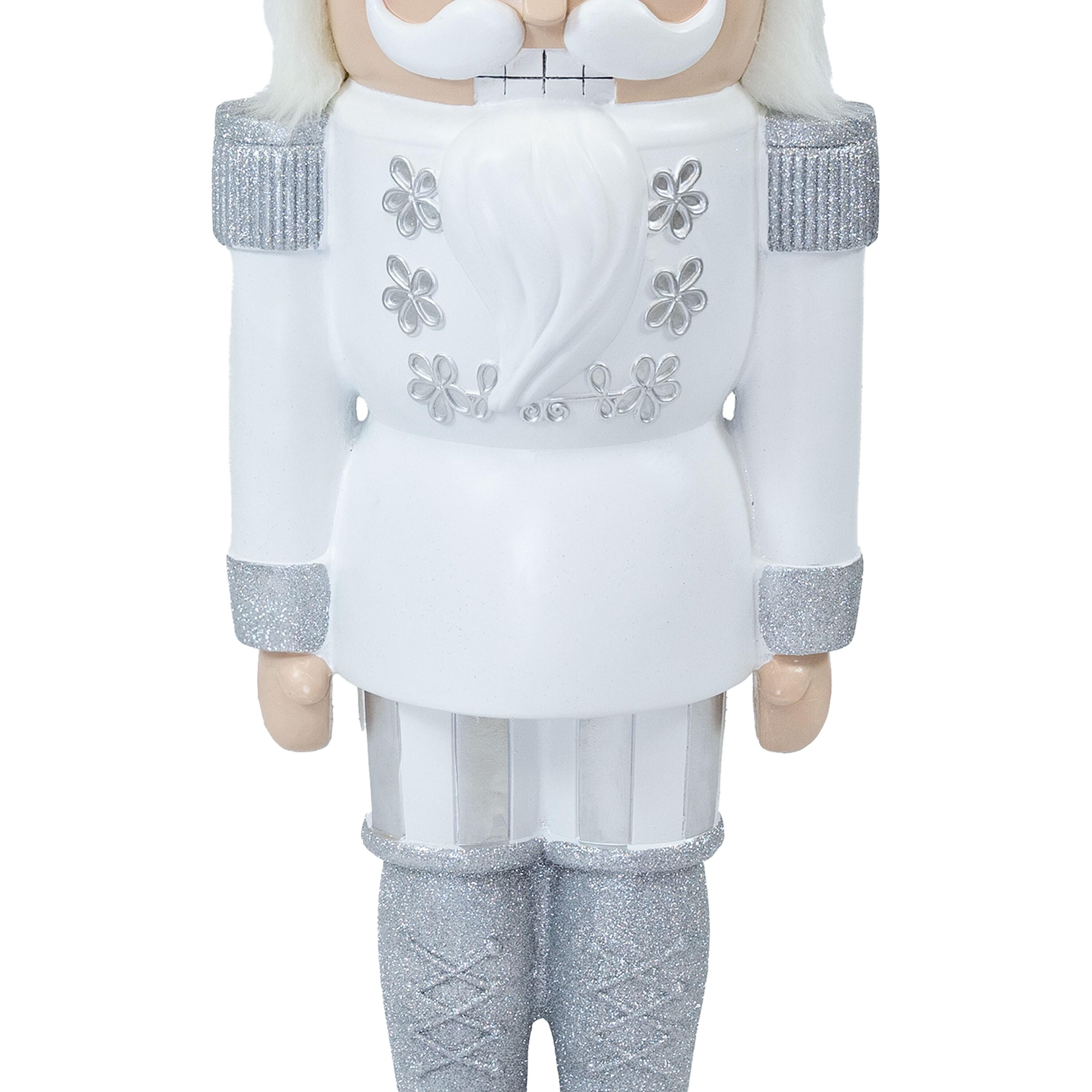 Sunnydaze 37" Sterling the Silver Christmas Nutcracker Statue - 2Pk