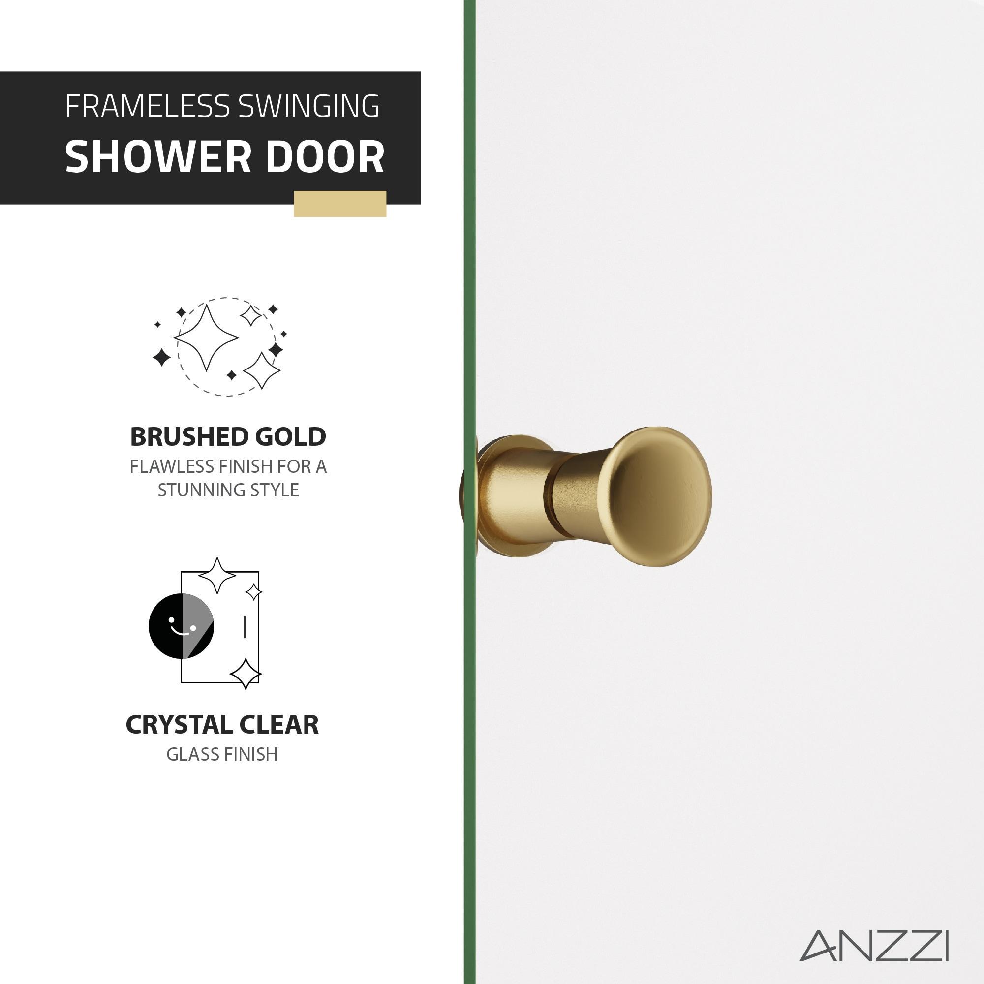Anzzi 33.3” W x 72” H Frameless Shower Door