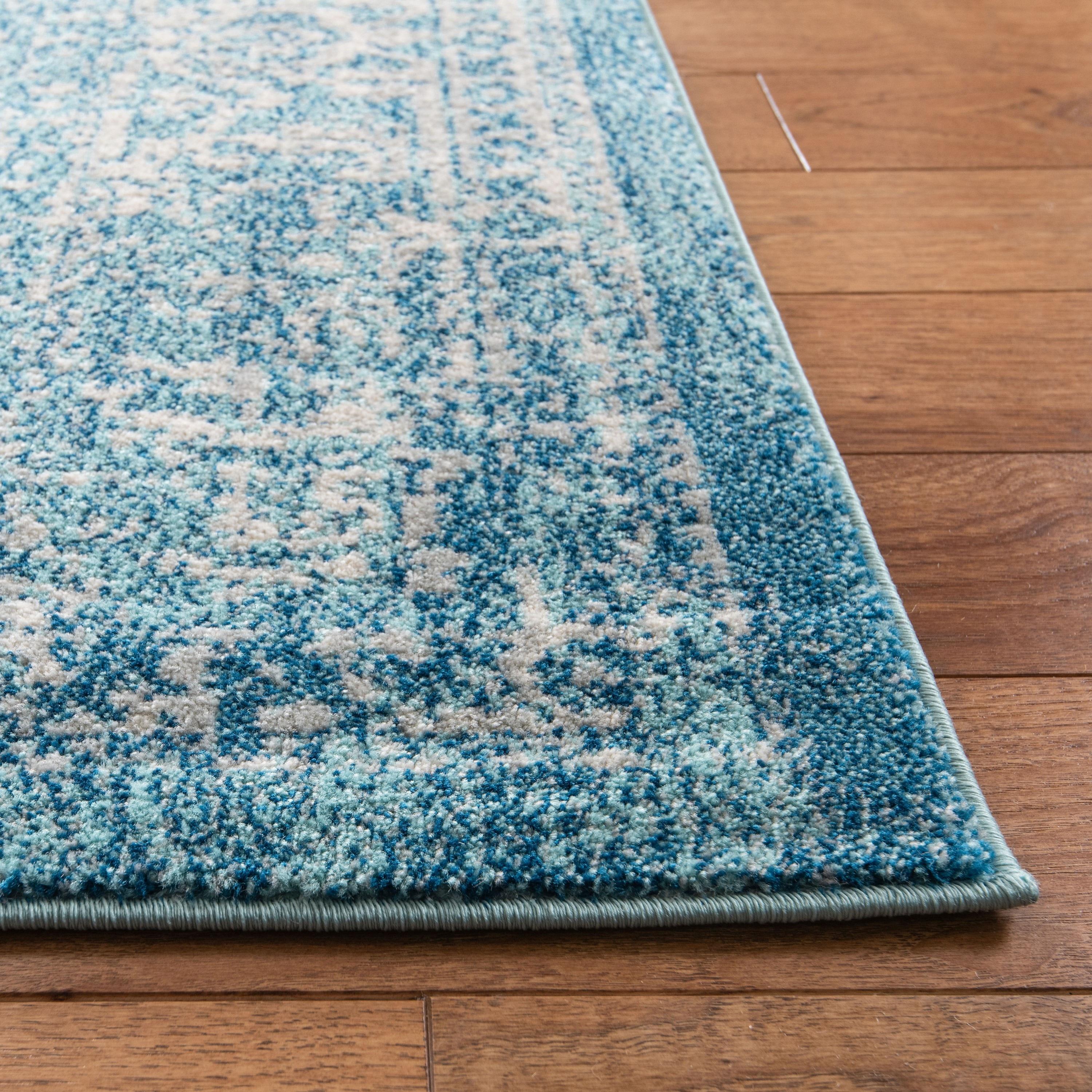 SAFAVIEH Evoke Trena Traditional Distressed Area Rug, Blue/Ivory, 11' x 15'