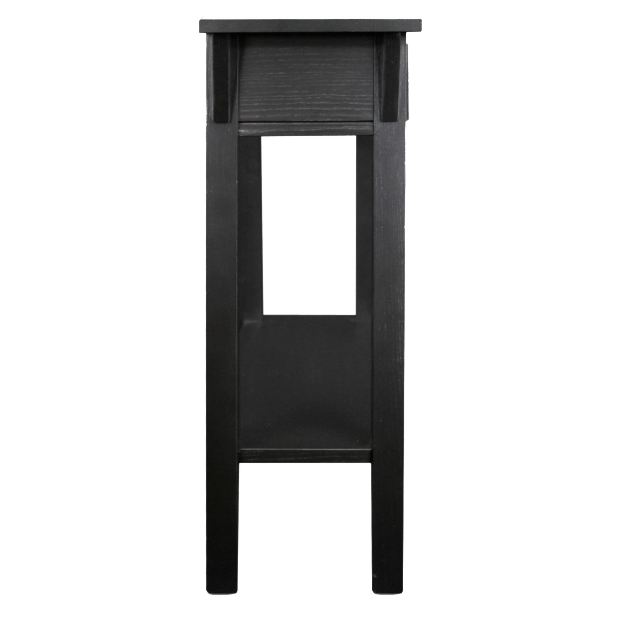 Favorite Finds Mission Hall Stand Slate Finish - Leick Home: Compact Wood Entryway Table with Drawer, CARB Certified
