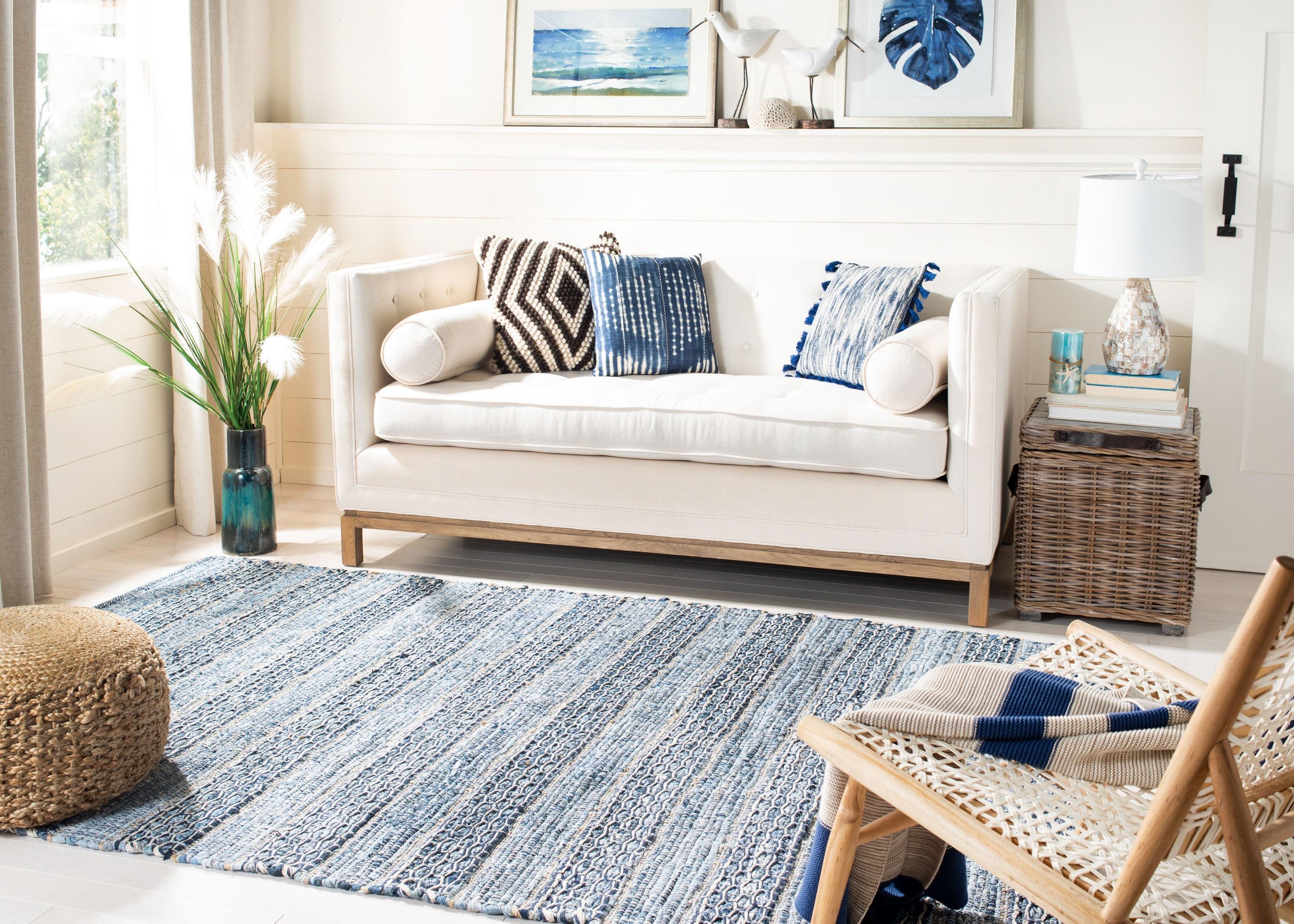 Montauk MTK418 Hand Woven Indoor Area Rug - Blue - 8'x10' - Safavieh
