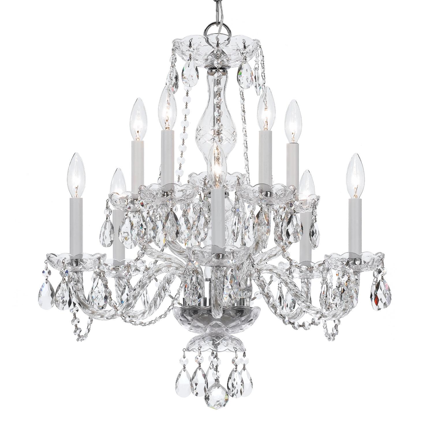 Crystorama Lighting Traditional Crystal 10 - Light Chandelier in  Polished Chrome