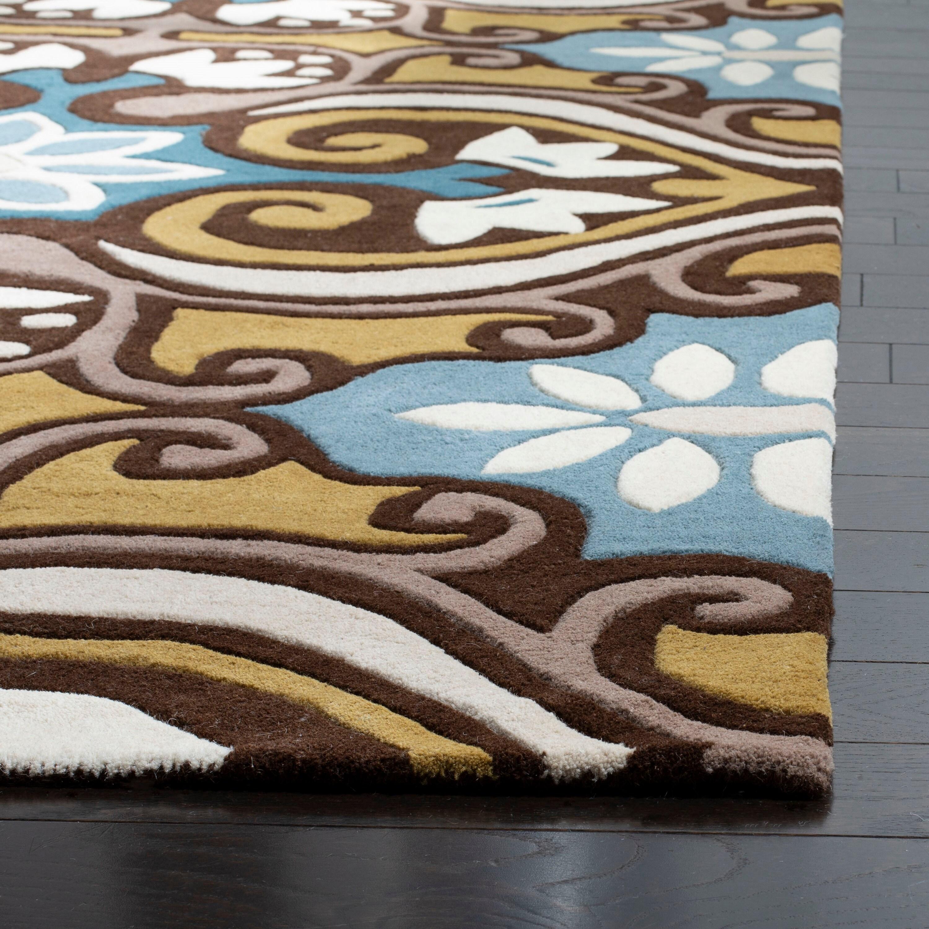 Wyndham WYD327 Hand Tufted Area Rug - Blue/Multi - 4'x6' - Safavieh.