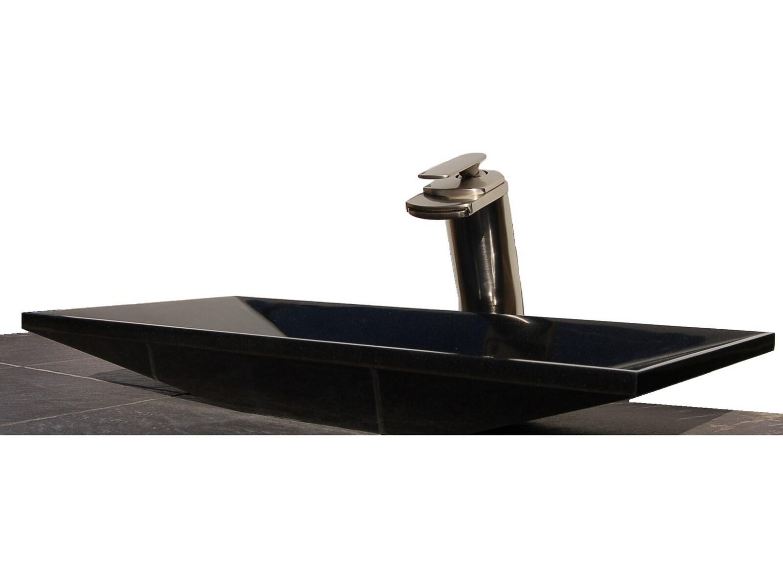 Eden Bath 13'' Black Stone Rectangular Bathroom Sink