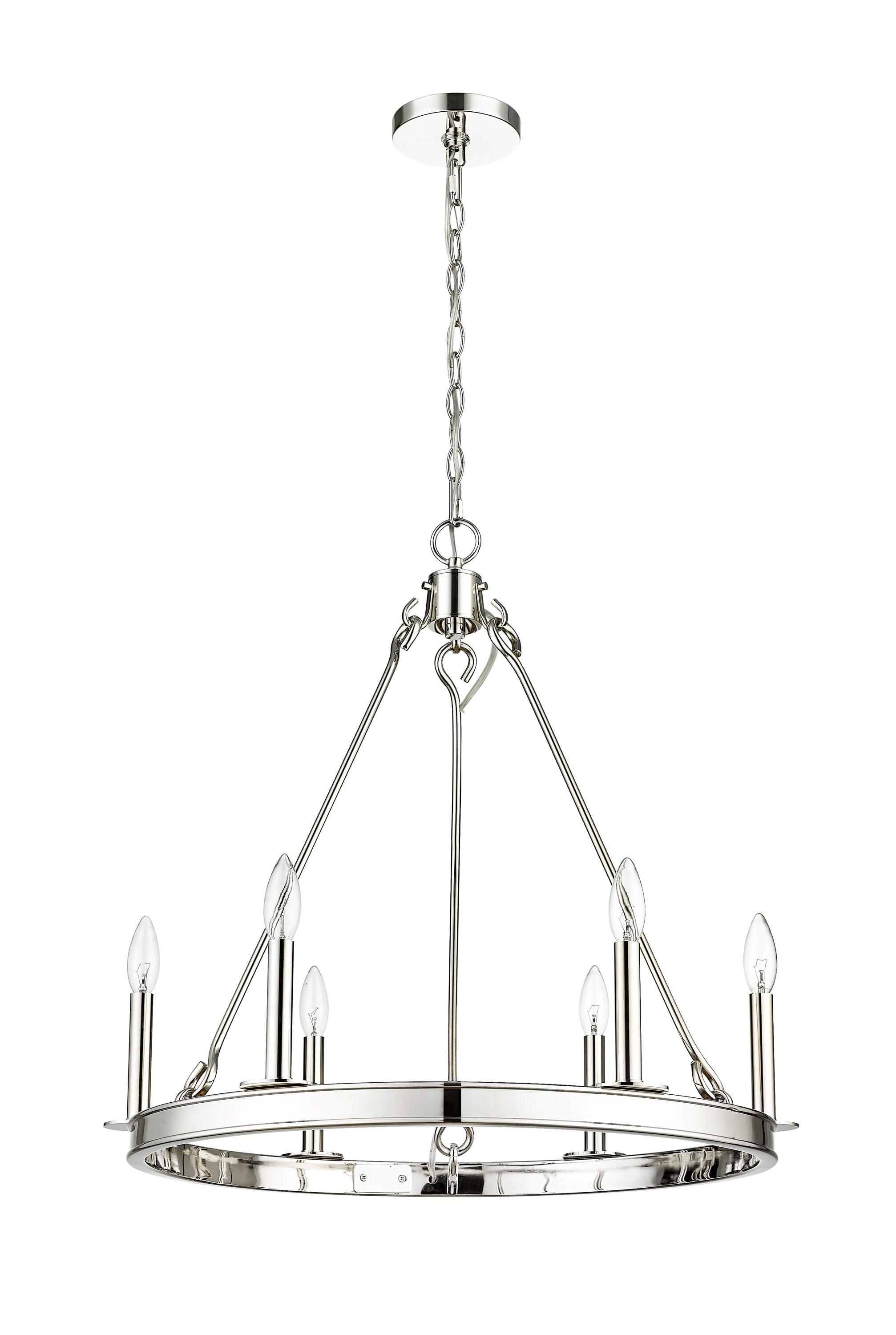 Z-Lite Barclay 6 - Light Dimmable Wagon Wheel Chandelier