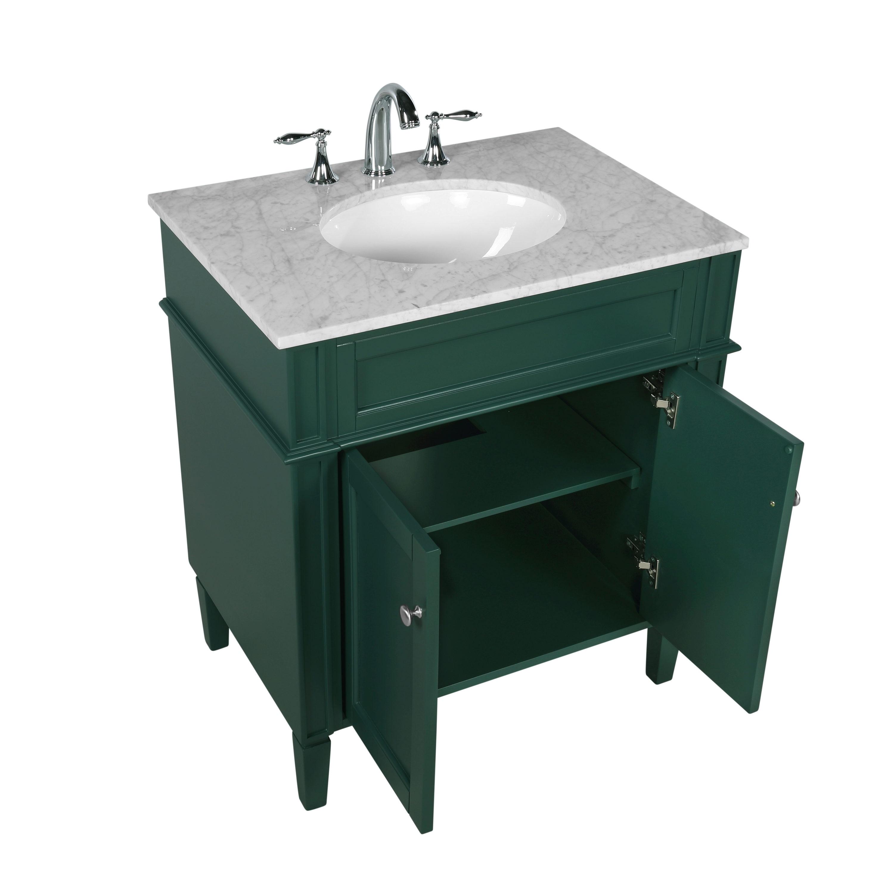 Elegant Decor  30 in. Single Bathroom Vanity in Green