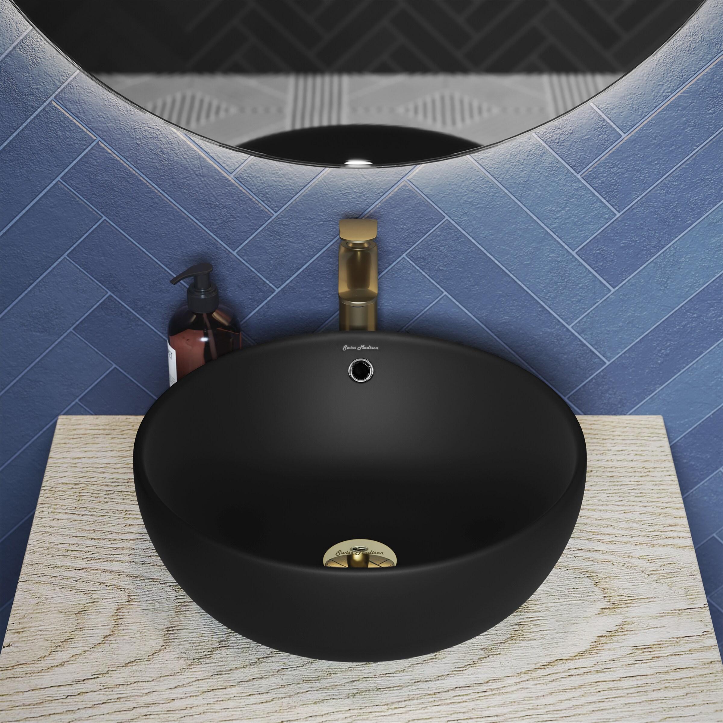 Besançon 17” Round Vessel Sink in Matte Black