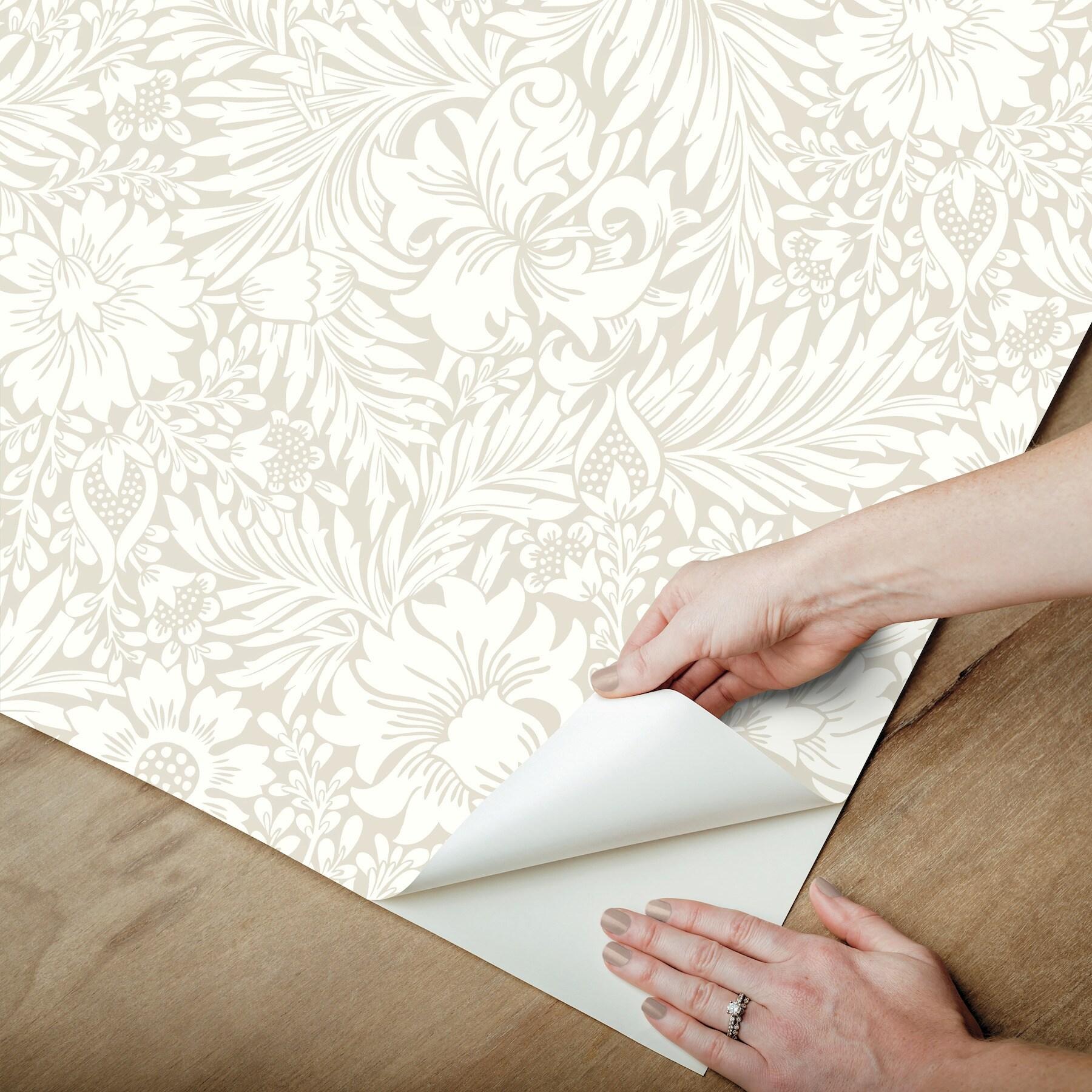 Modern Acanthus Peel + Stick Wallpaper by Erin & Ben Co. - Wicker