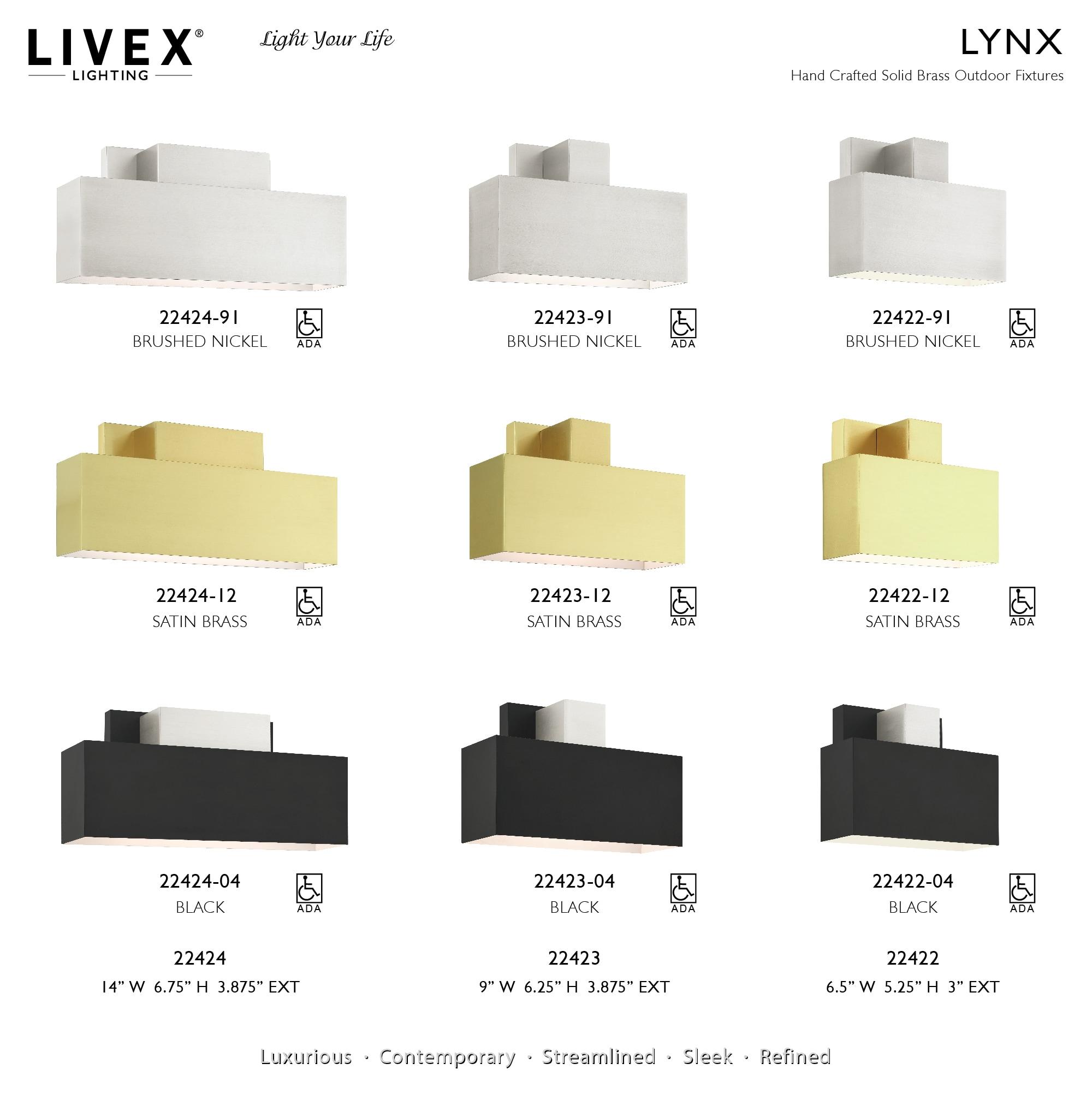 Livex Lighting Lynx 1 - Light Wall Light in  Black