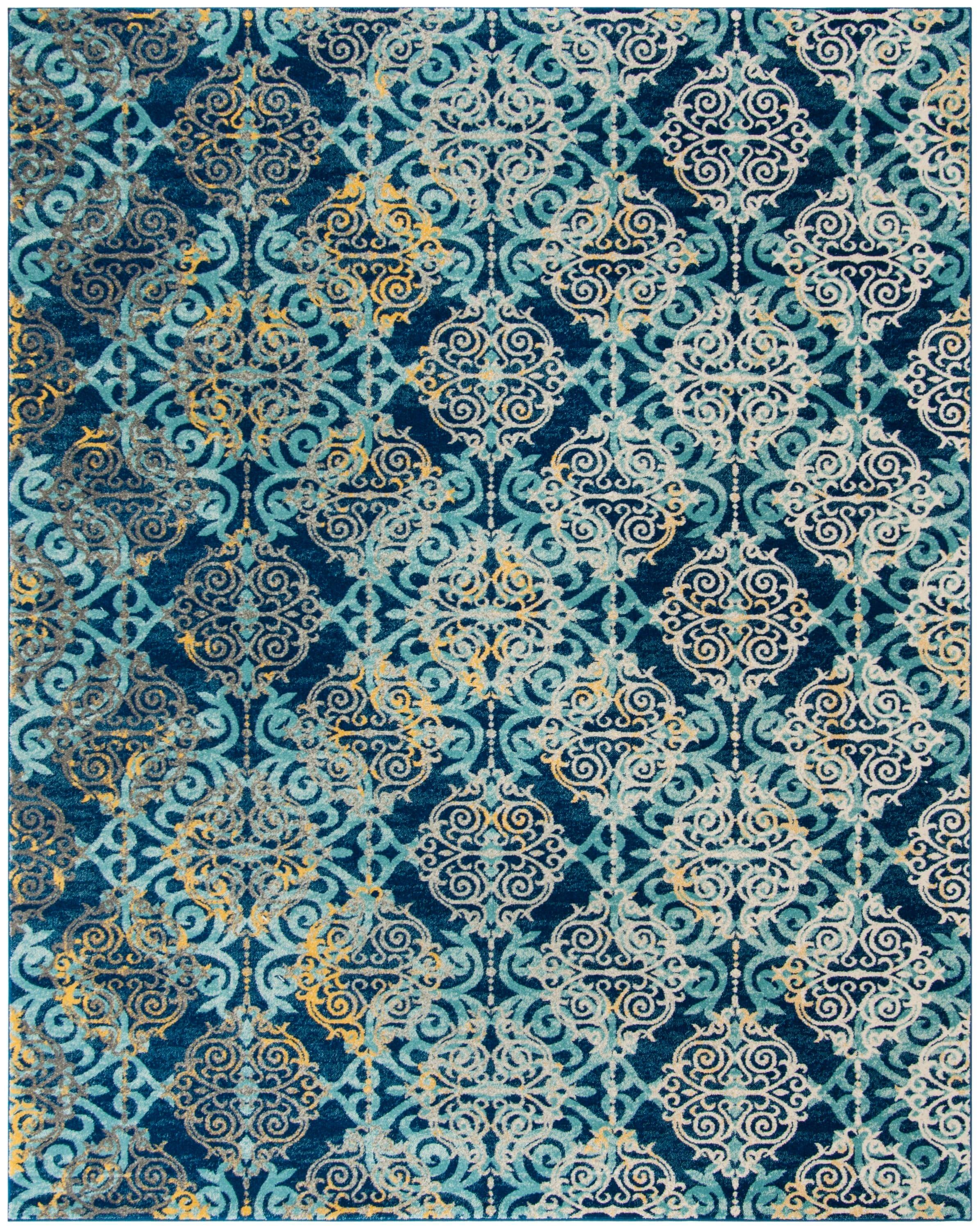 Evoke EVK230 Power Loomed Area Rug - Royal/Light Blue - 8'x10' - Safavieh.