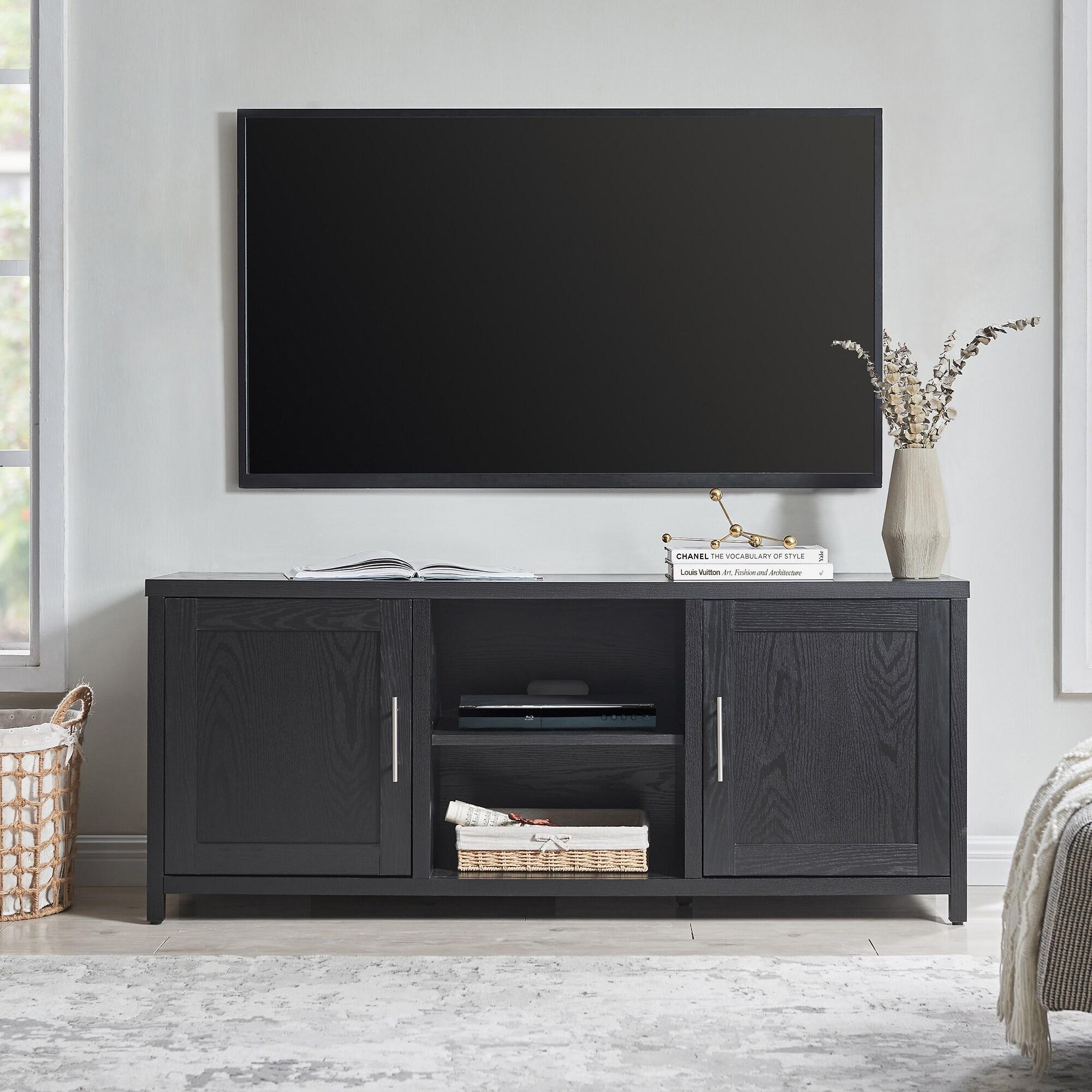 Evelyn&Zoe Strahm Rectangular TV Stand for TV's up to 65", Black Grain