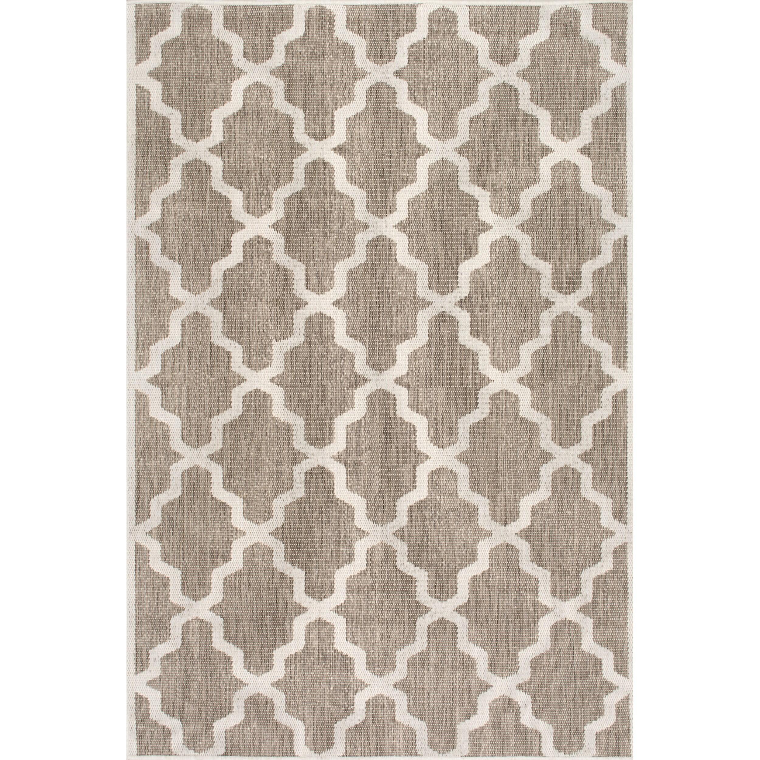 Nuloom Gina Trellis 4x6 Indoor/Outdoor Area Rug for Living Room Patio Deck Front Porch Kitchen, Taupe/Ivory