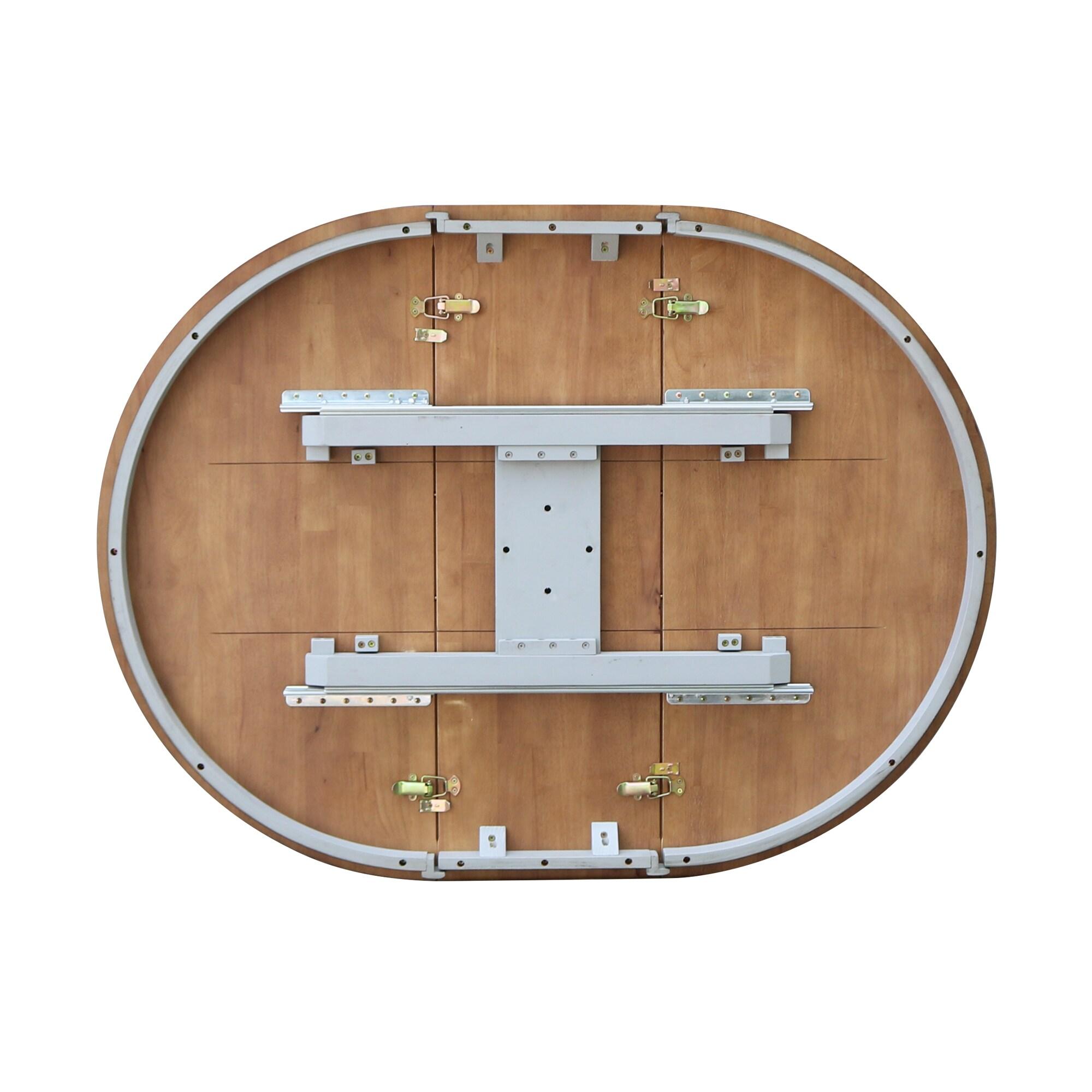 International Concepts 36" Round Top Pedestal Table With 12" Leaf - Dining Height - Distressed Hickory/Stone