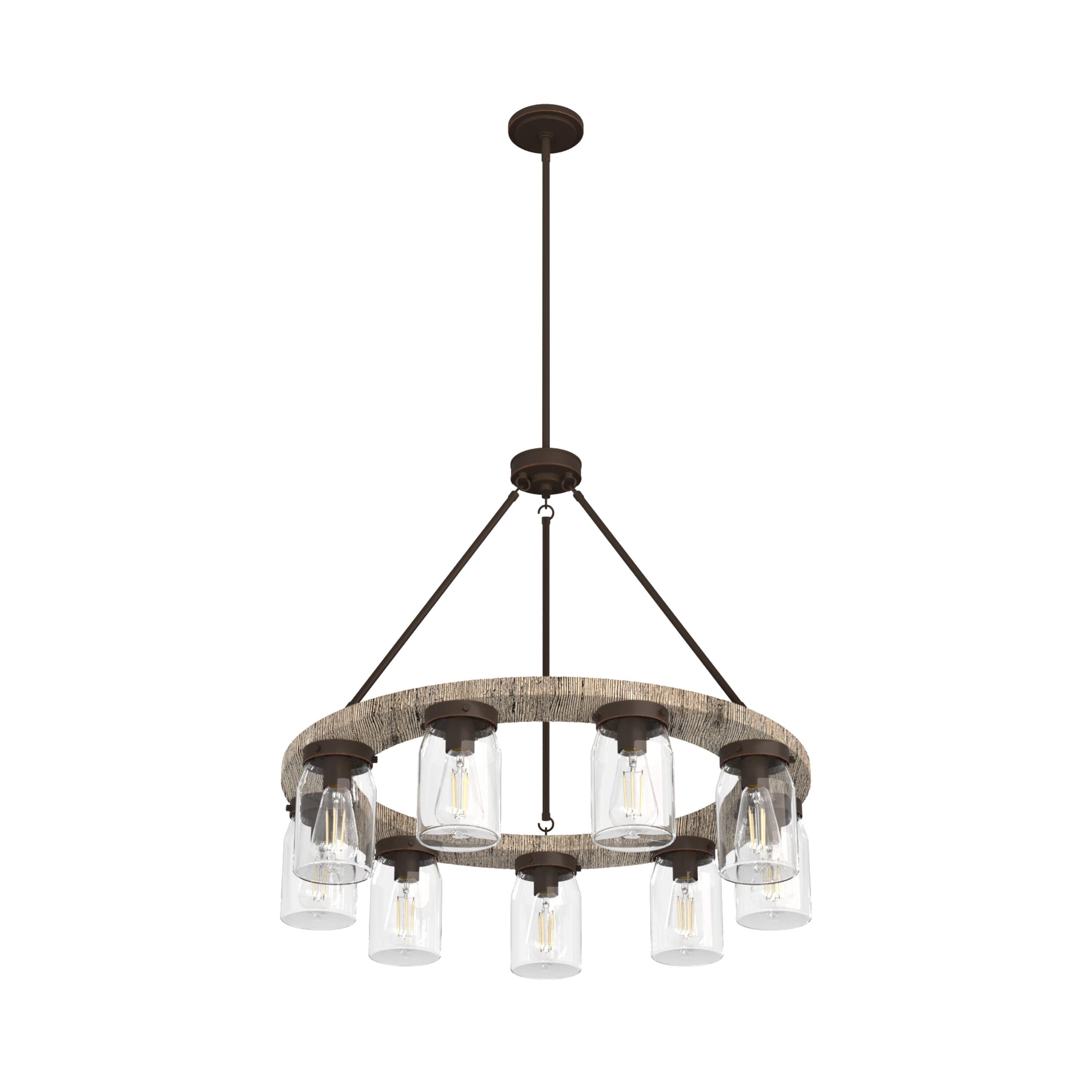 Devon Park Onyx Bengal 9-Light Bronze Wagon Wheel Chandelier