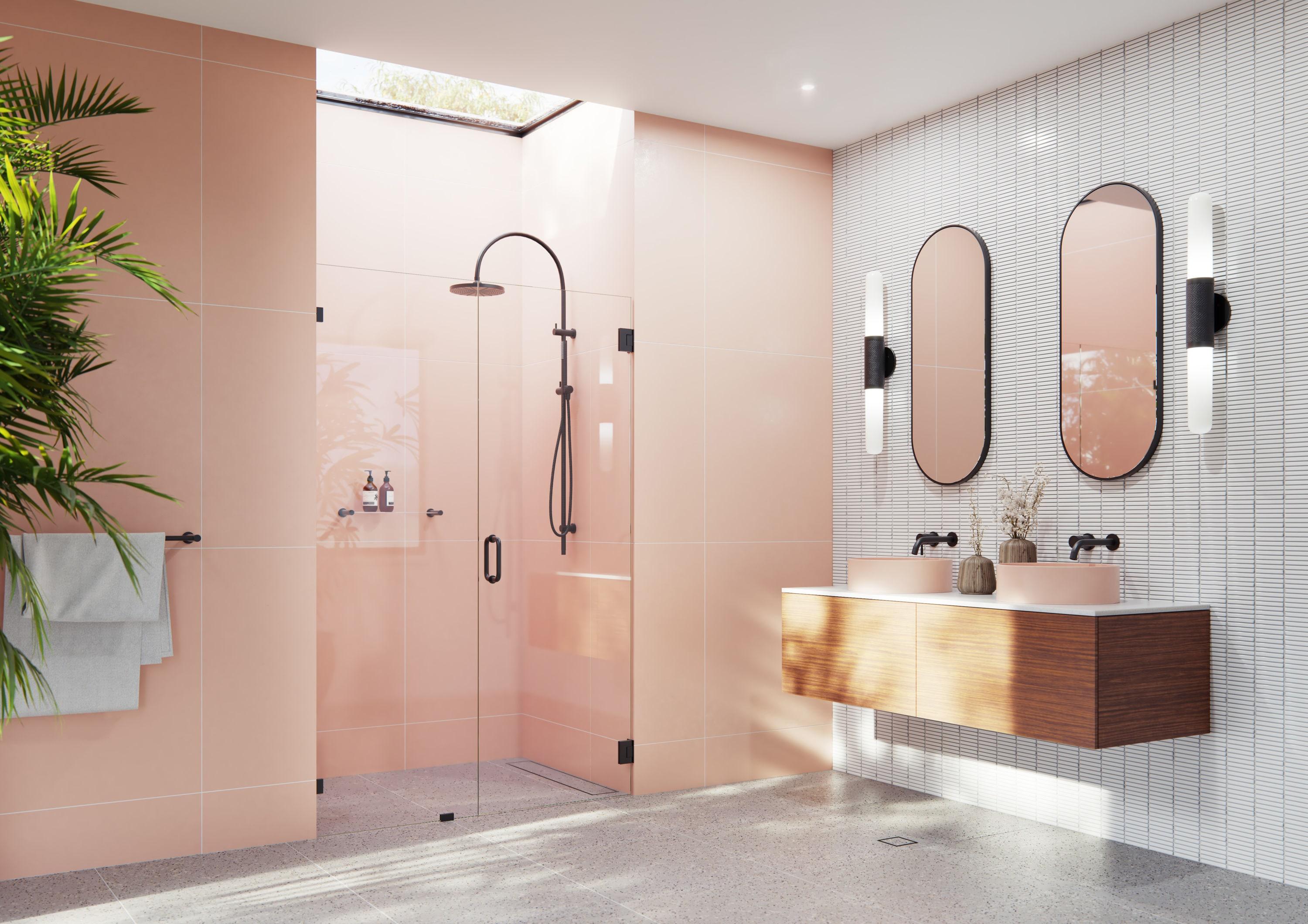 Illume 46 in. x 78 in. Fully Frameless Wall Hinge Shower Door