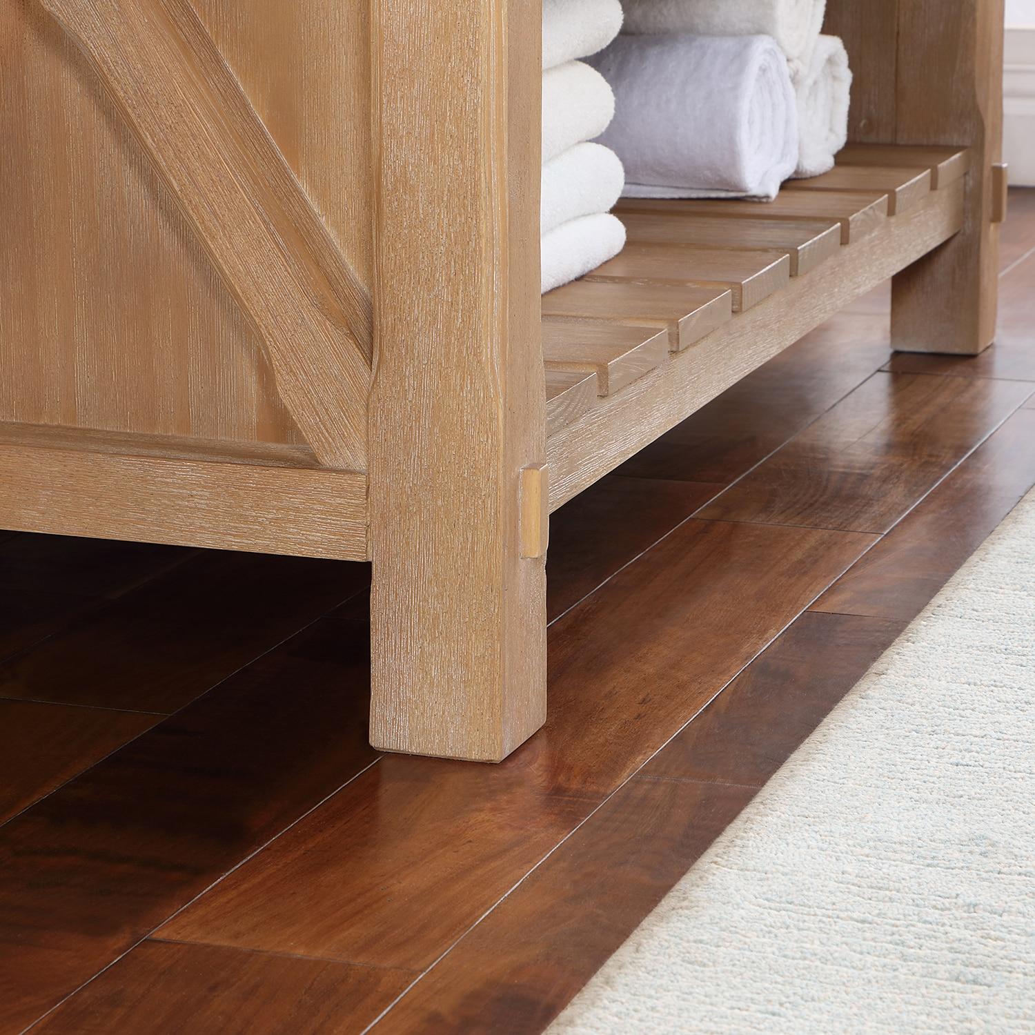 Villareal 48" Single Bath Vanity in Weathered Pine Wood & White Farmhouse Basin