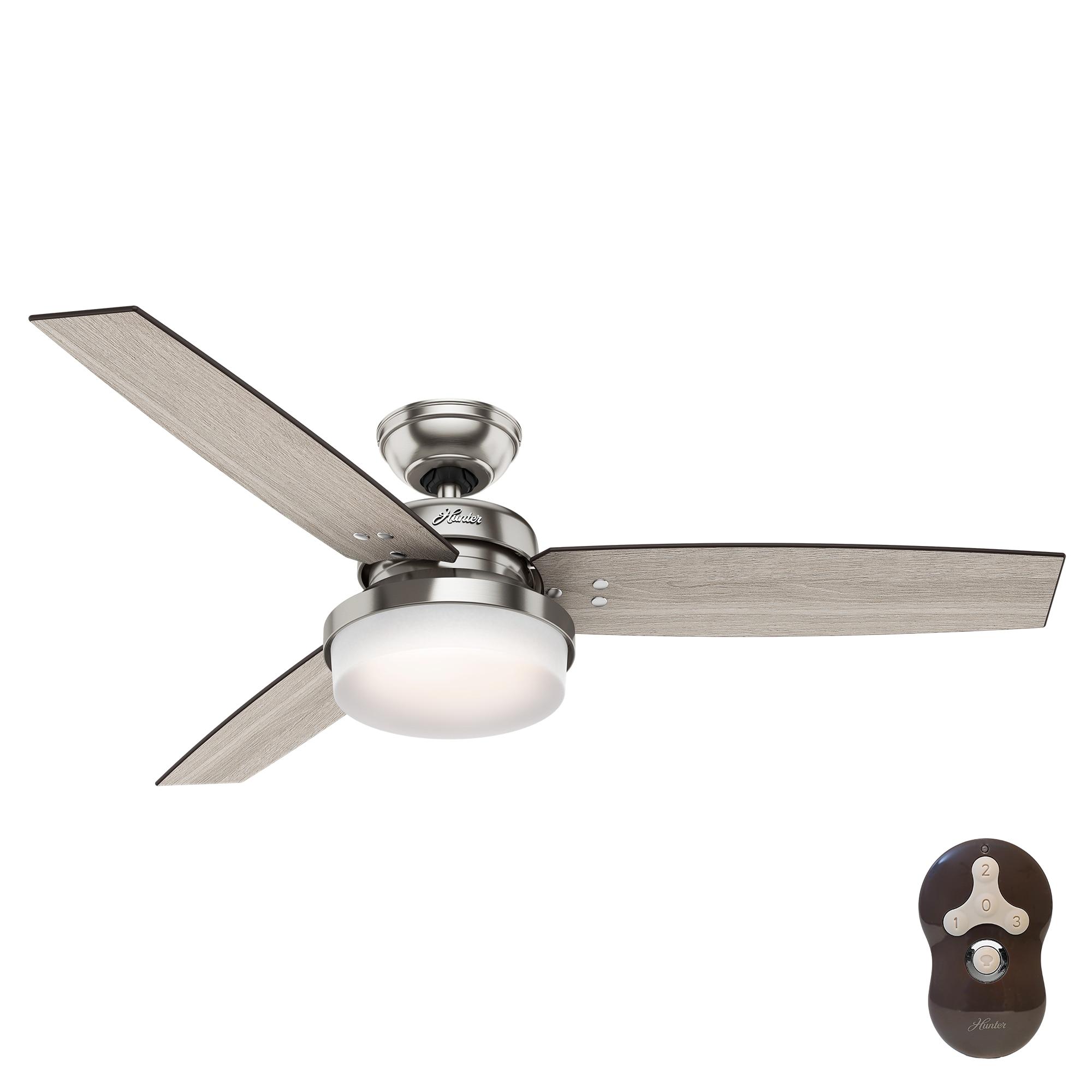 52" Sentinel Ceiling Fan with Remote Nickel: WhisperWind Motor, Reversible - Hunter Fan