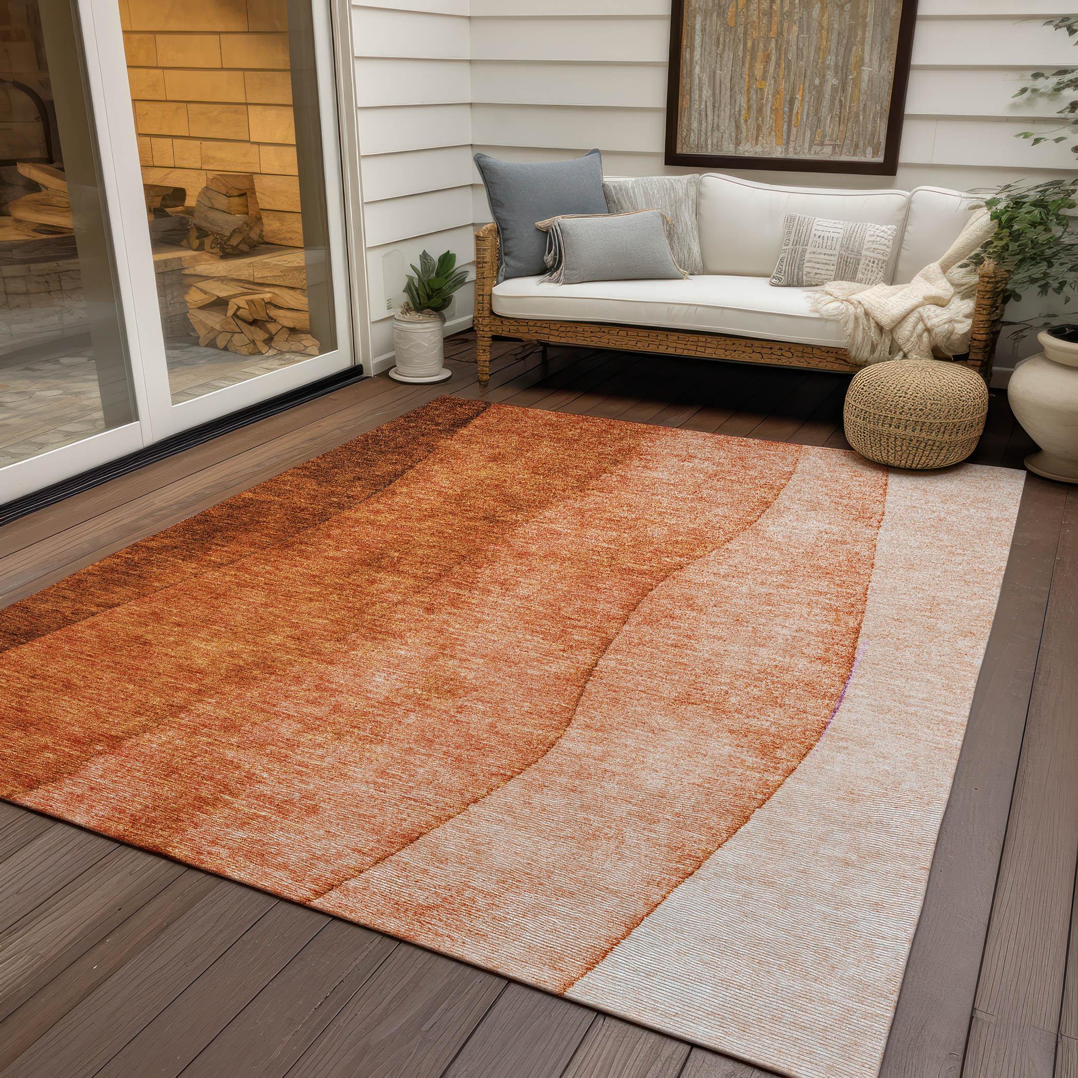 Addison Rugs Chantille Indoor/Outdoor Transitional Ombre Paprika Washable Rectangle Rug, 2'6" x 3'10"