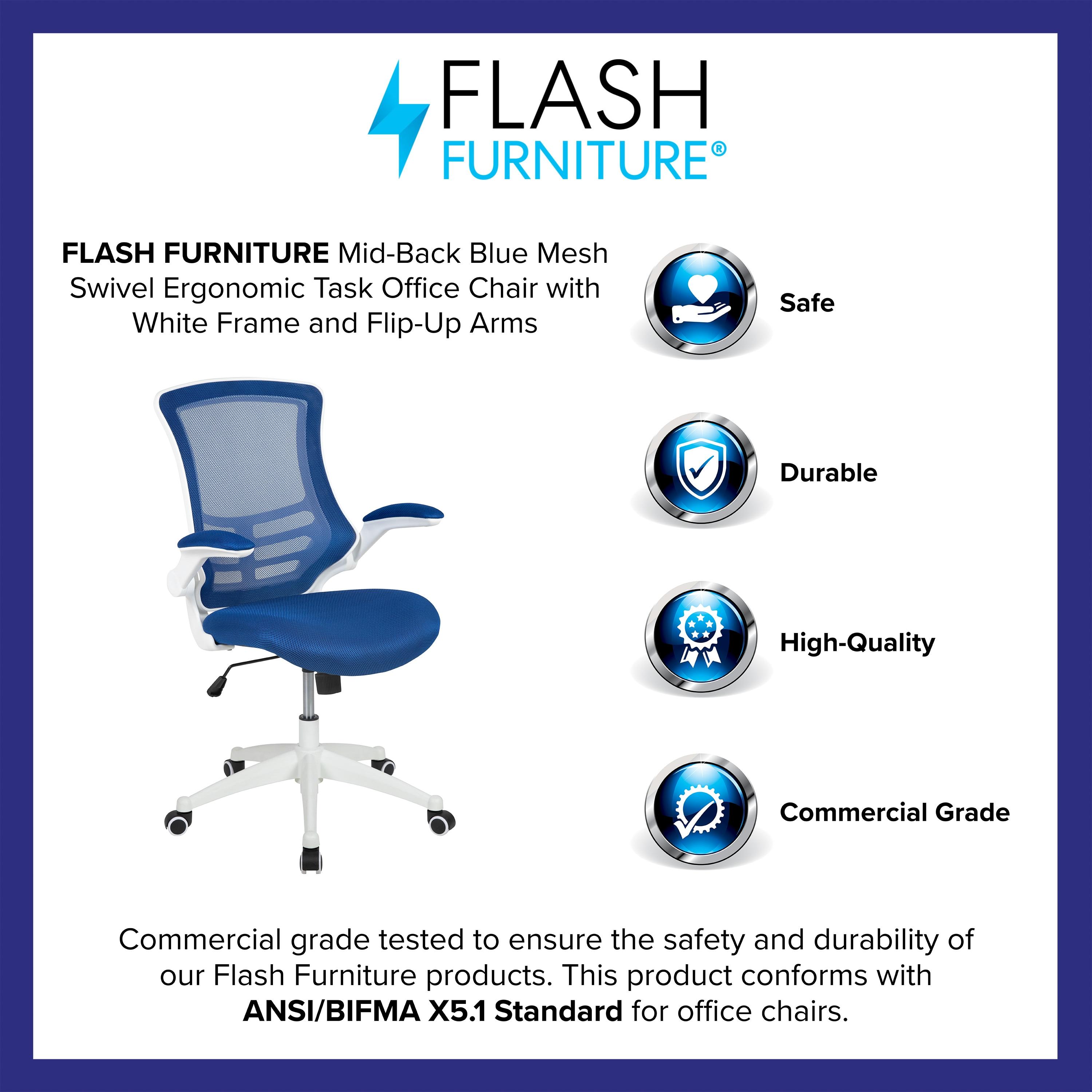 Jayetta Mid-Back Mesh Swivel Ergonomic Office Chair with Flip-Up Arms by Flash Furniture