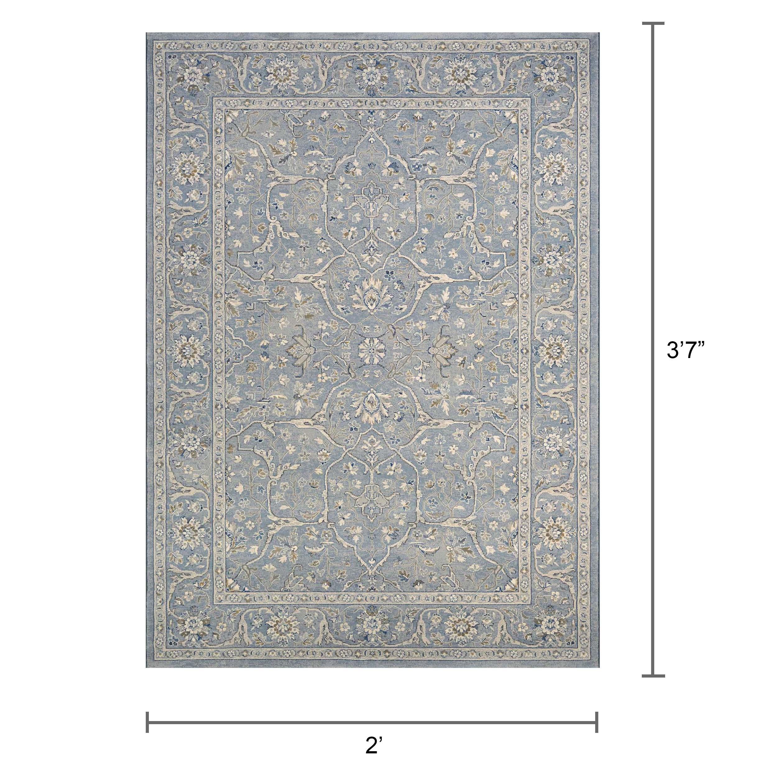Couristan Sultan Treasures Floral Yazd Rug, Slate Blue, Multiple Sizes Available