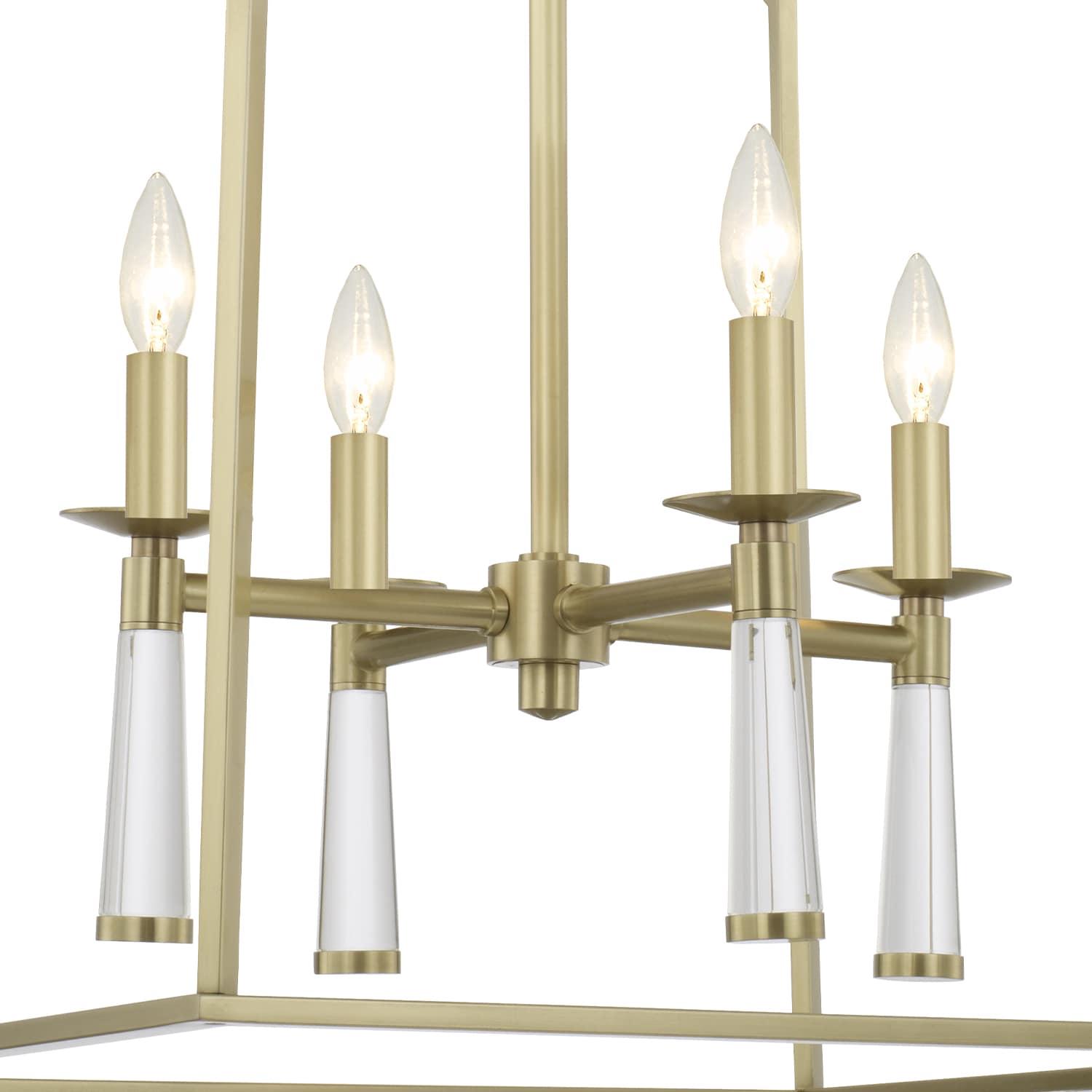 Four Light Chandelier In Minimalist Style 22 Inches Wide By 30 Inches High-Aged Brass Finish    -Traditional Installation Crystorama Lighting 8864-Ag