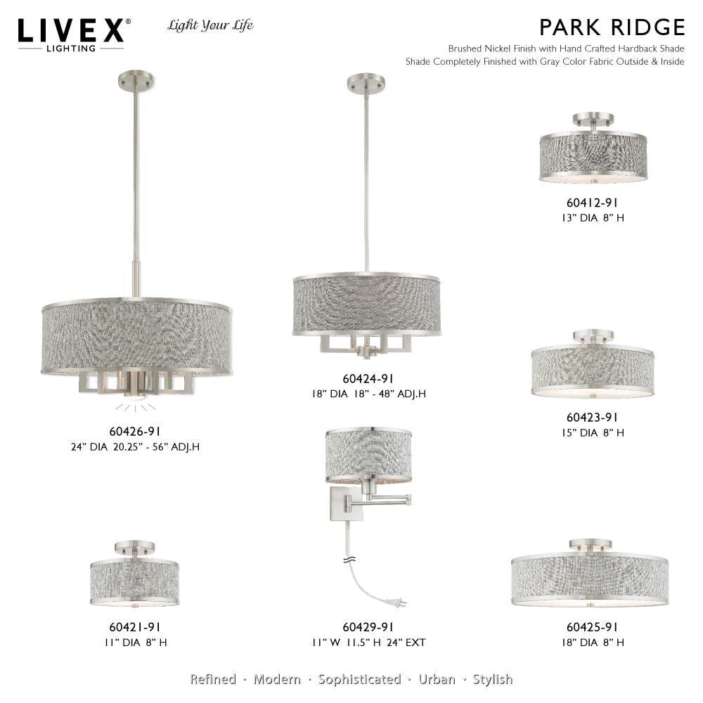 Livex Lighting Park Ridge 3 - Light Semi-Flush Mount in  Brushed Nickel