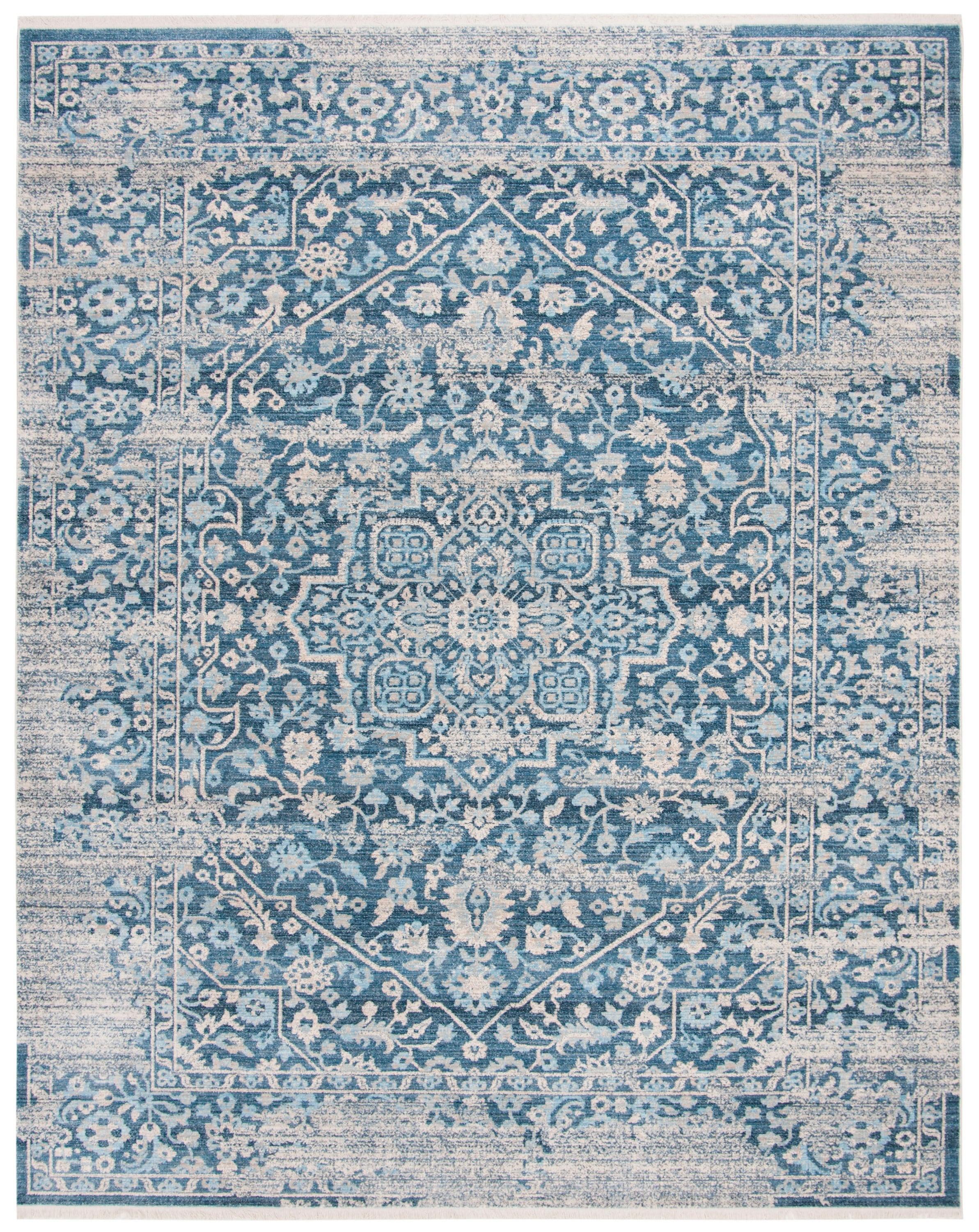 Vintage Persian VTP484 Power Loomed Area Rug - Blue/Ivory - 8'x10' - Safavieh.