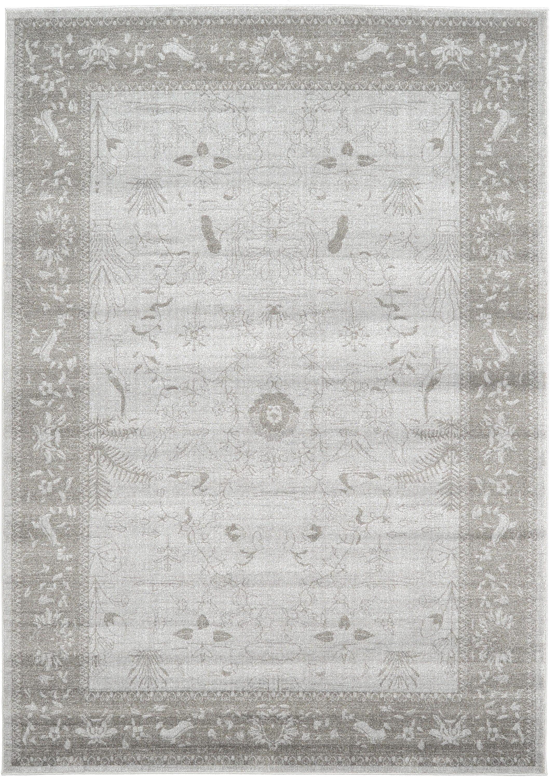 Unique Loom 7' 1 x 10' 0 Light Gray La Jolla Floral Area Rug