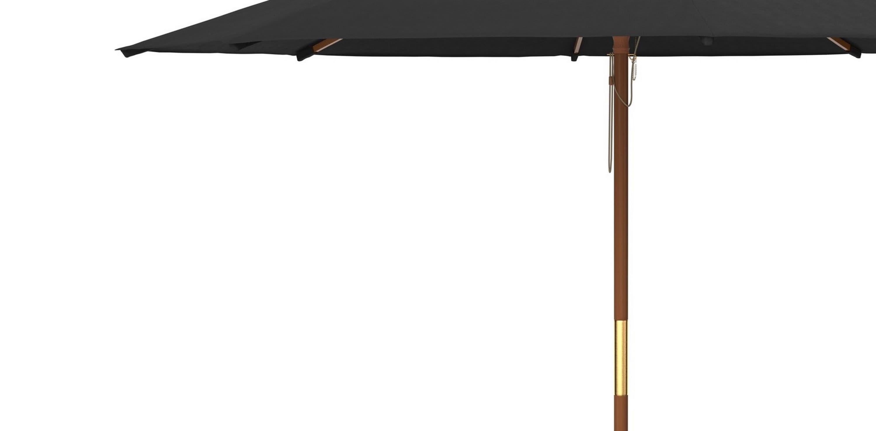 Cannes 11Ft Wooden Pulley Market Umbrella  - PAT8109 - Grey - Safavieh