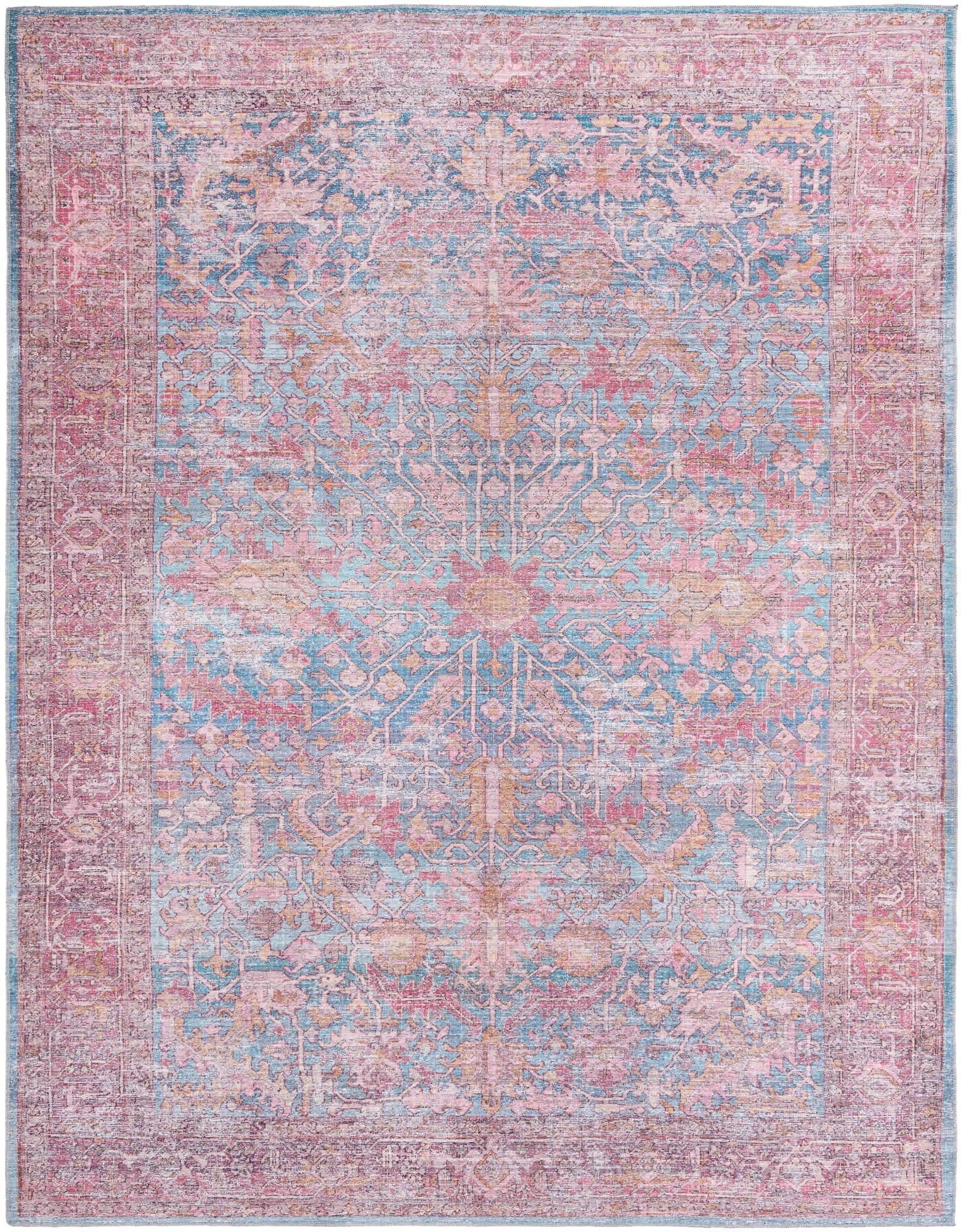 Unique Loom 10' 6 x 13' 0 Mangata Morgan Machine Washable Antique Blue Area Rug