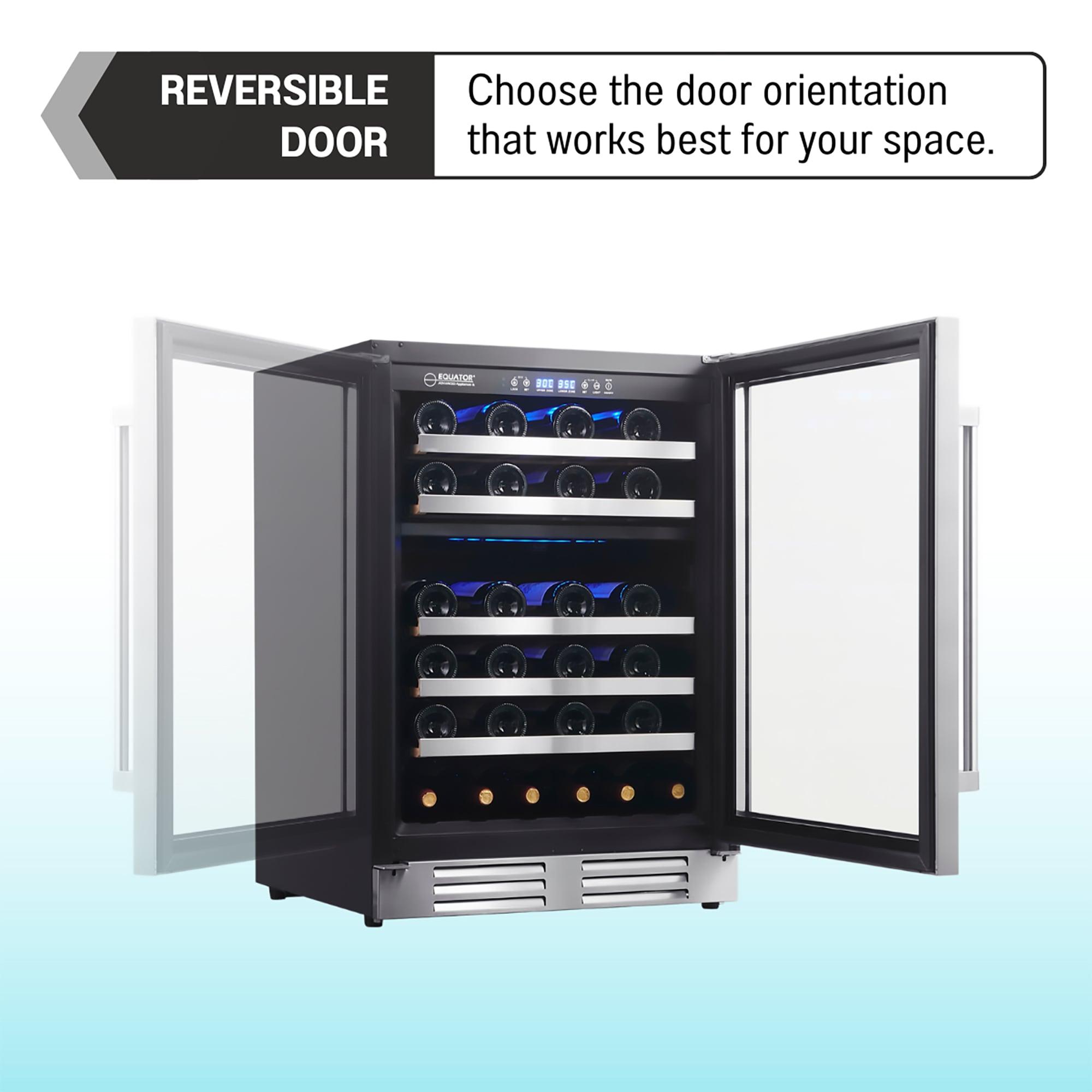 Equator Advanced Appliances Dual Zone 52-Bottle Free Standing/Built-in Wine Cooler Stainless 110V