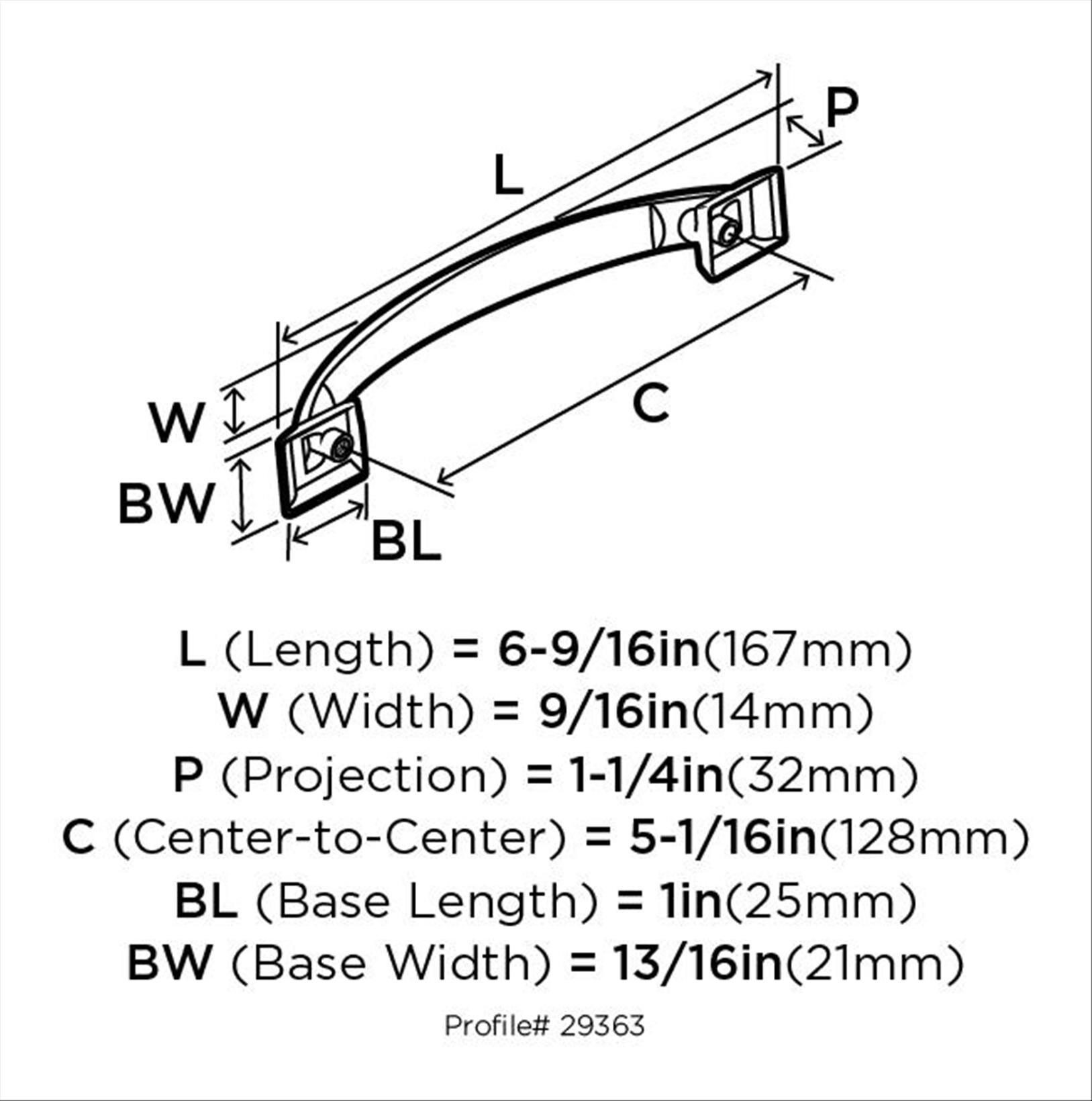 Amerock Candler 5-1/16 inch (128mm) Center-to-Center Polished Nickel Cabinet Pull