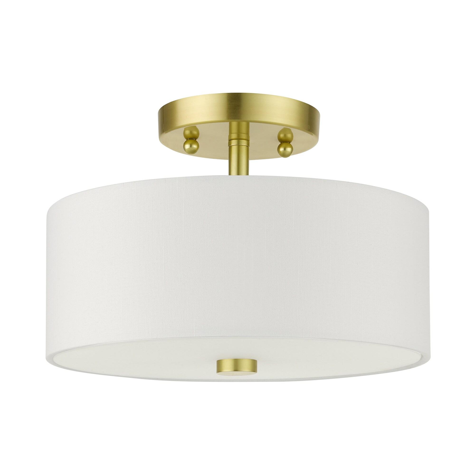 Livex Lighting Meridian 2 - Light Semi-Flush Mount in  Satin Brass
