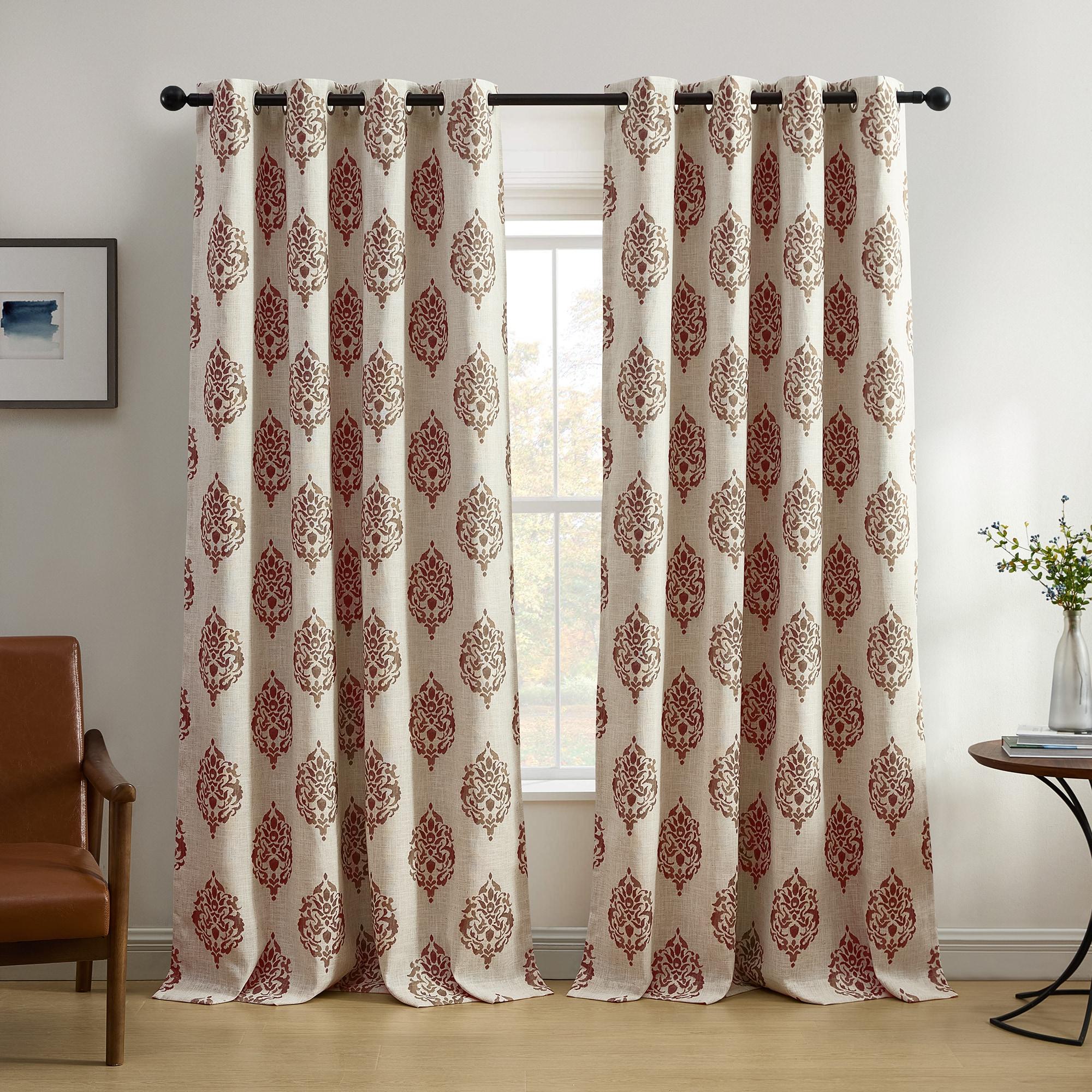House of Hampton® Blanford Medallion Print Room Darkening Thermal Grommet Top Single Curtain Panel