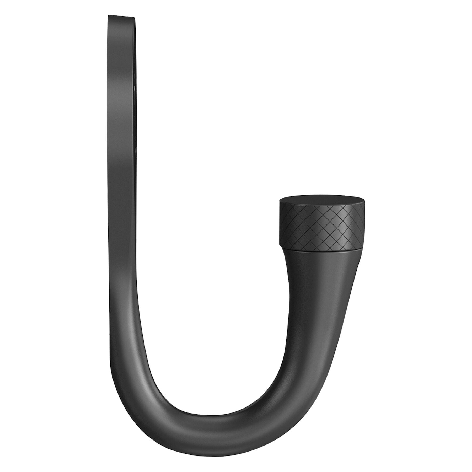 National Hardware Powell Medium Matte Black Black Aluminum 2-5/8 in. L Knurled Hook 15 lb 1 pk