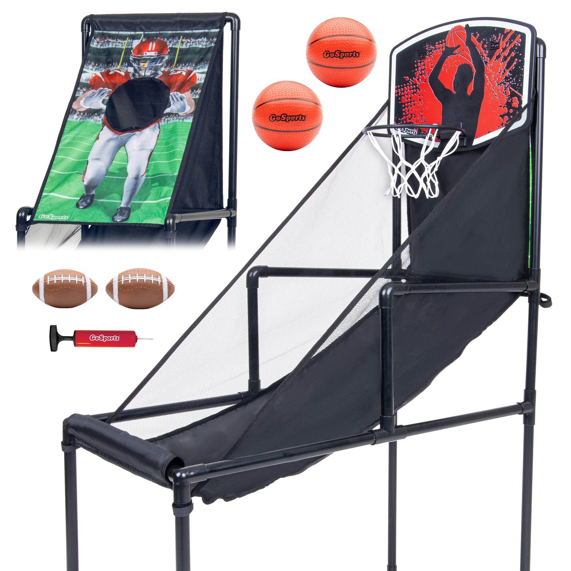 Indoor Outdoor 2-in-1 Basketball and Football Arcade Game Set