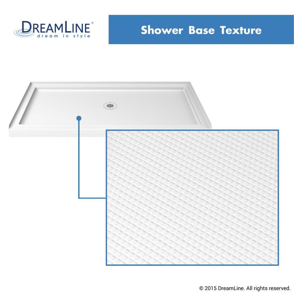 DreamLine White Rectangular Acrylic Shower Base with Center Drain