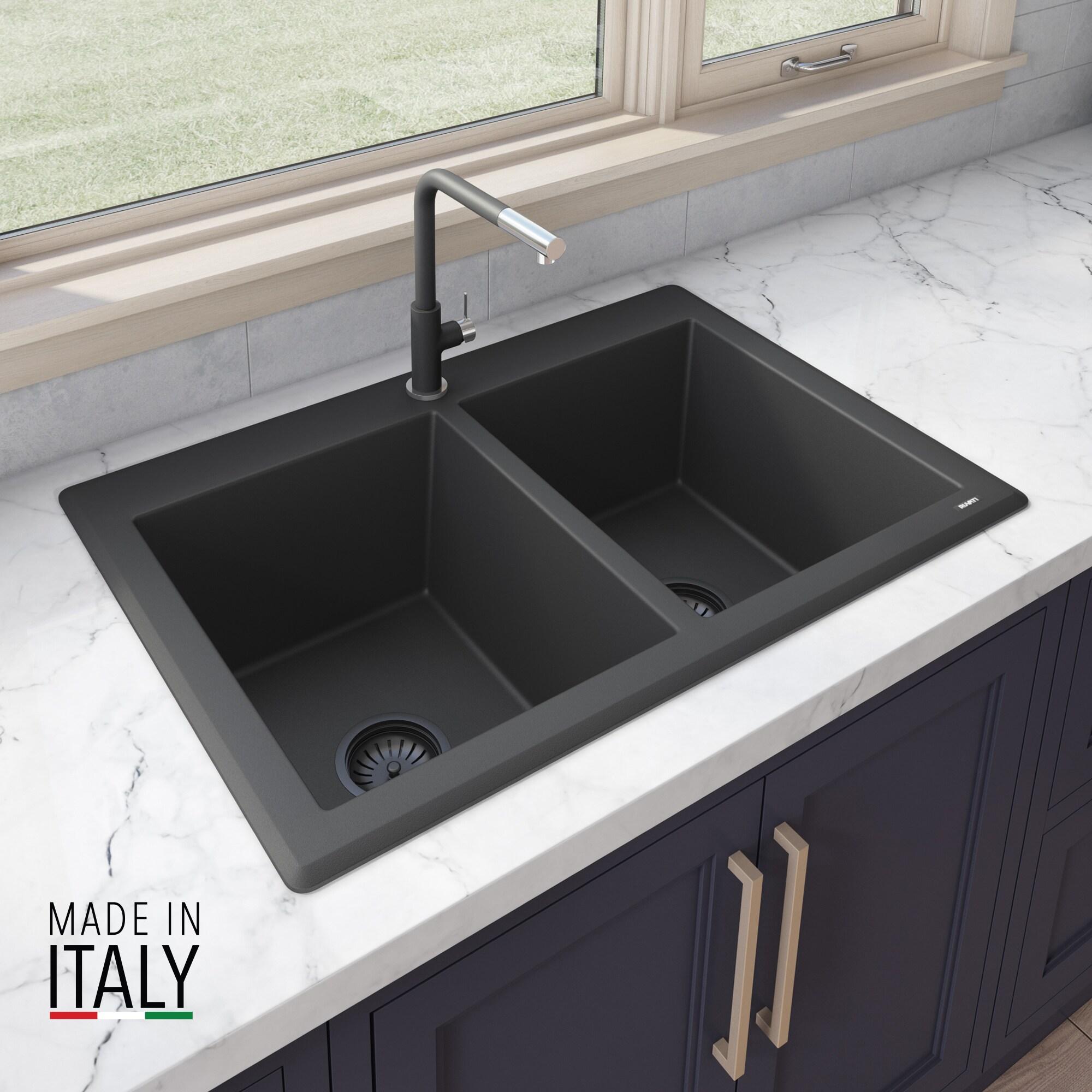 Ruvati 33 x 22 inch epiGranite Top-Mount Granite Composite Kitchen Sink