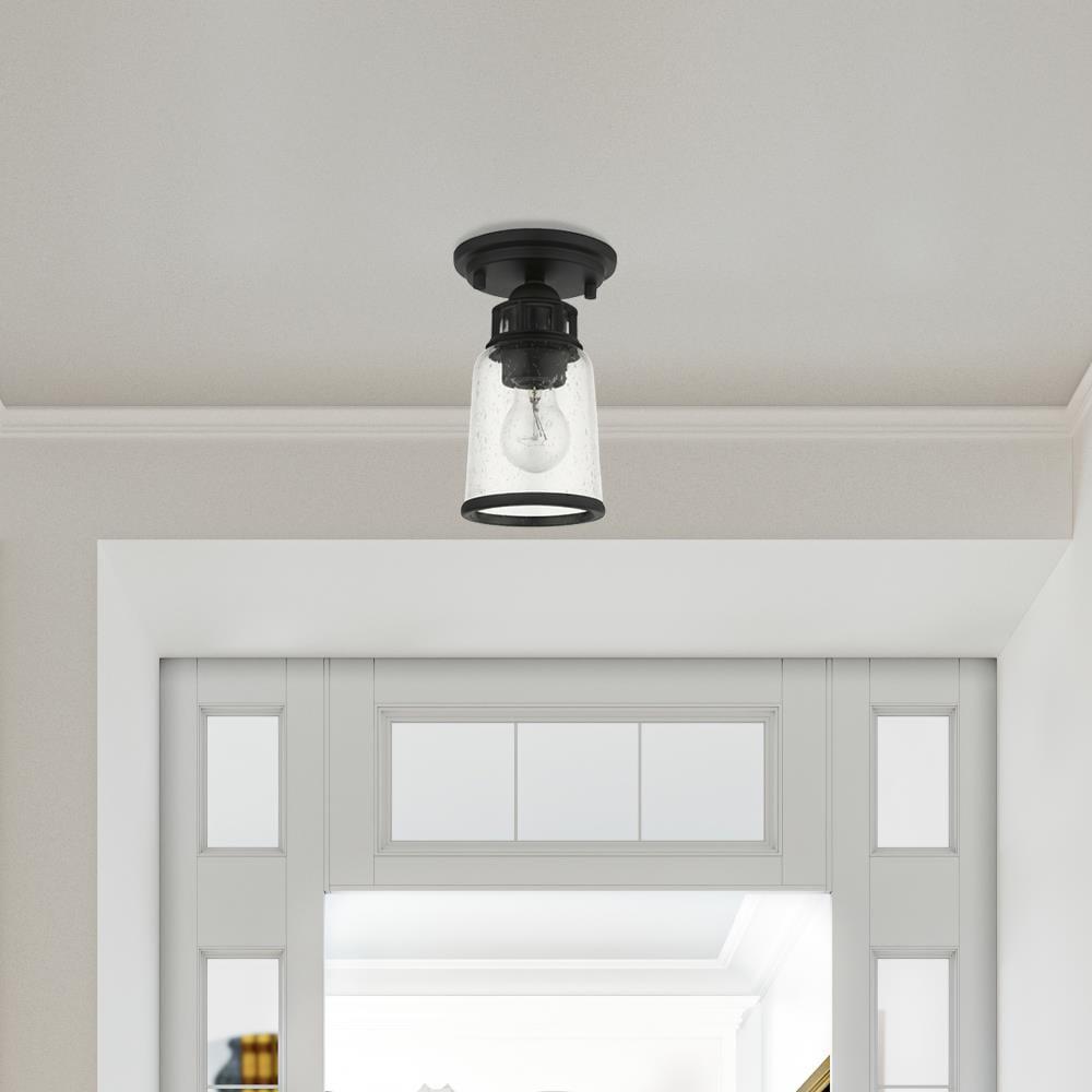 Livex Lighting Lawrenceville 1 - Light Flush Mount in  Black