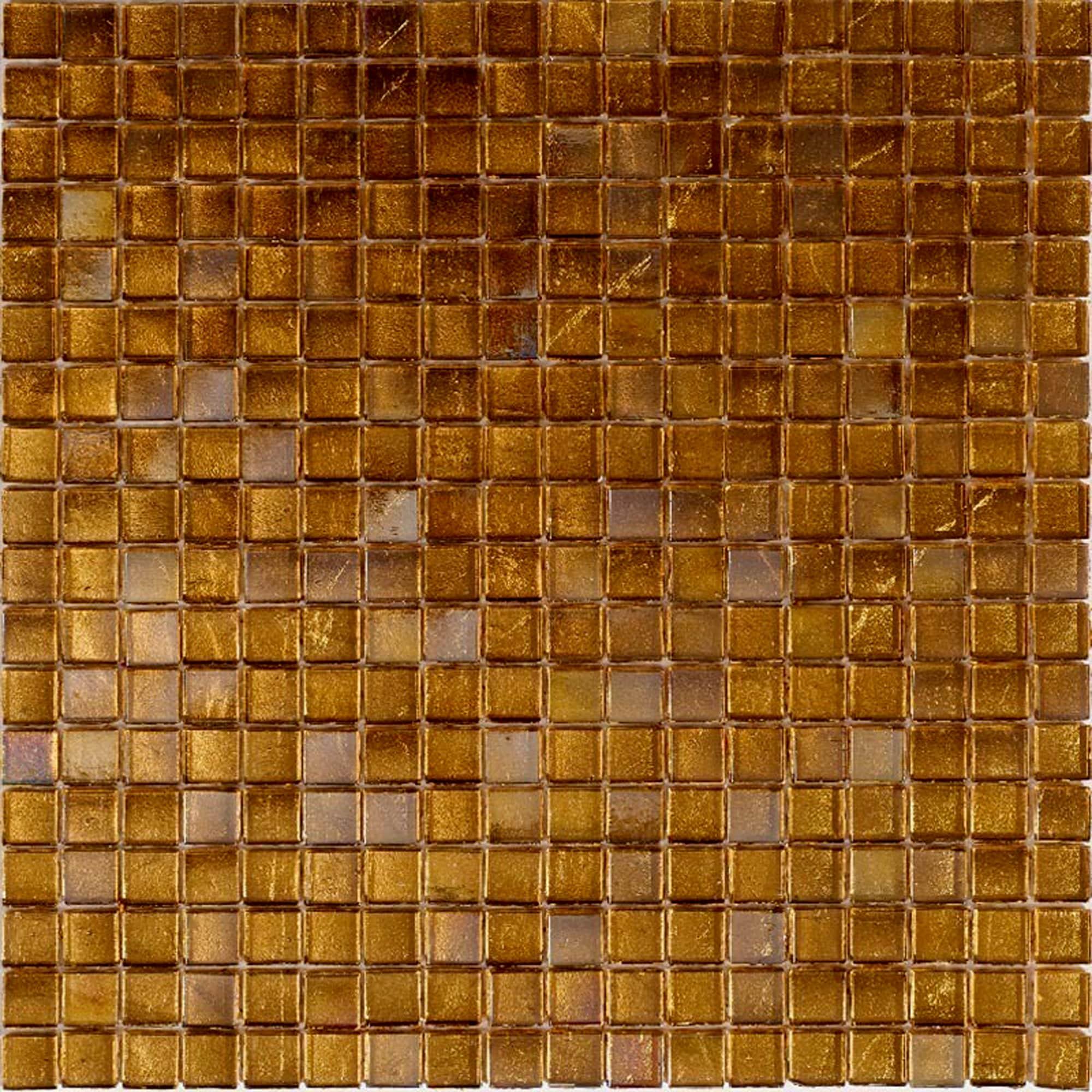 Towny Brown Glossy Glass Mosaic Wall and Floor Tile