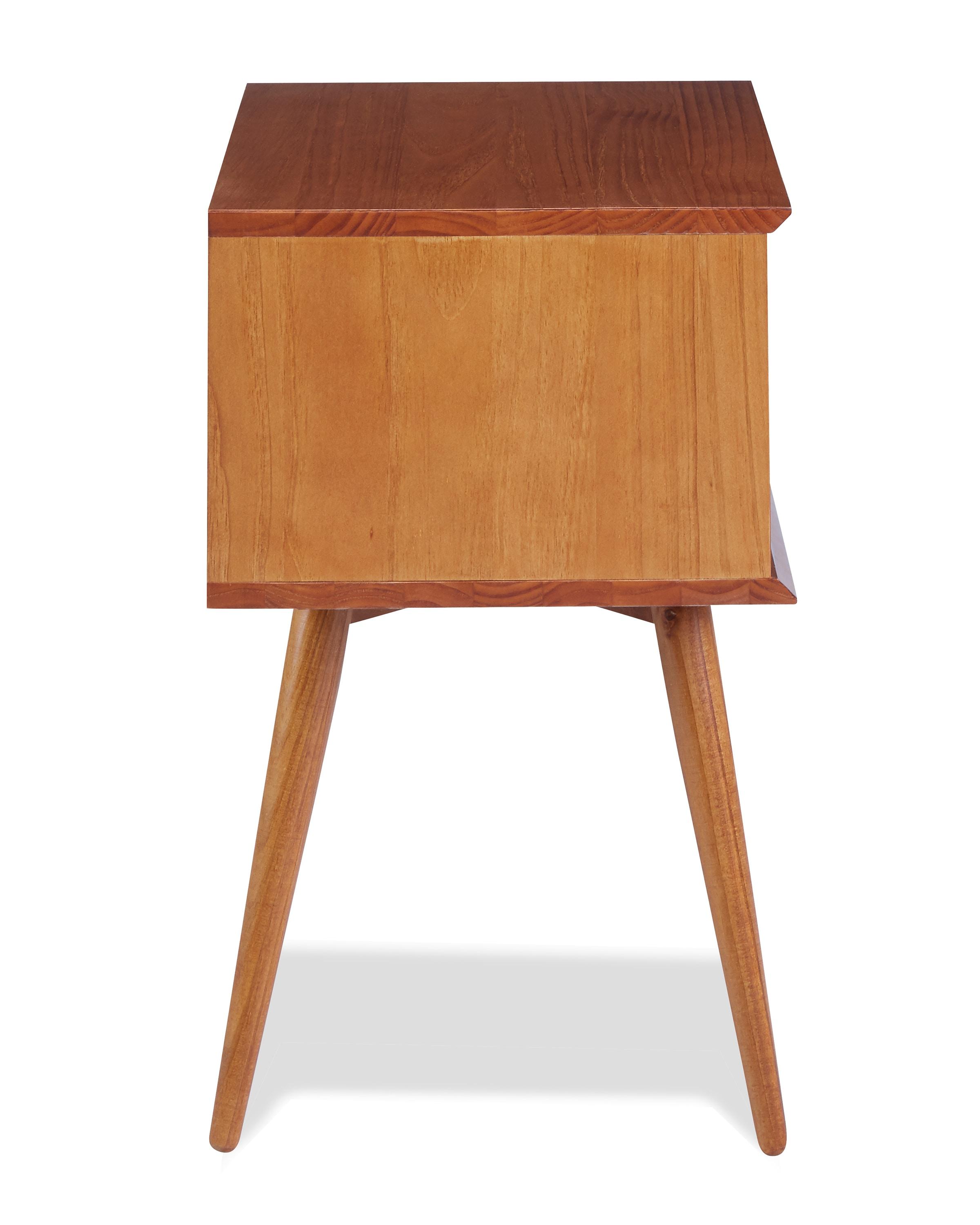 Camaflexi Mid Century Nightstand 2-Drawer Night Stand Cabinet, Castanho