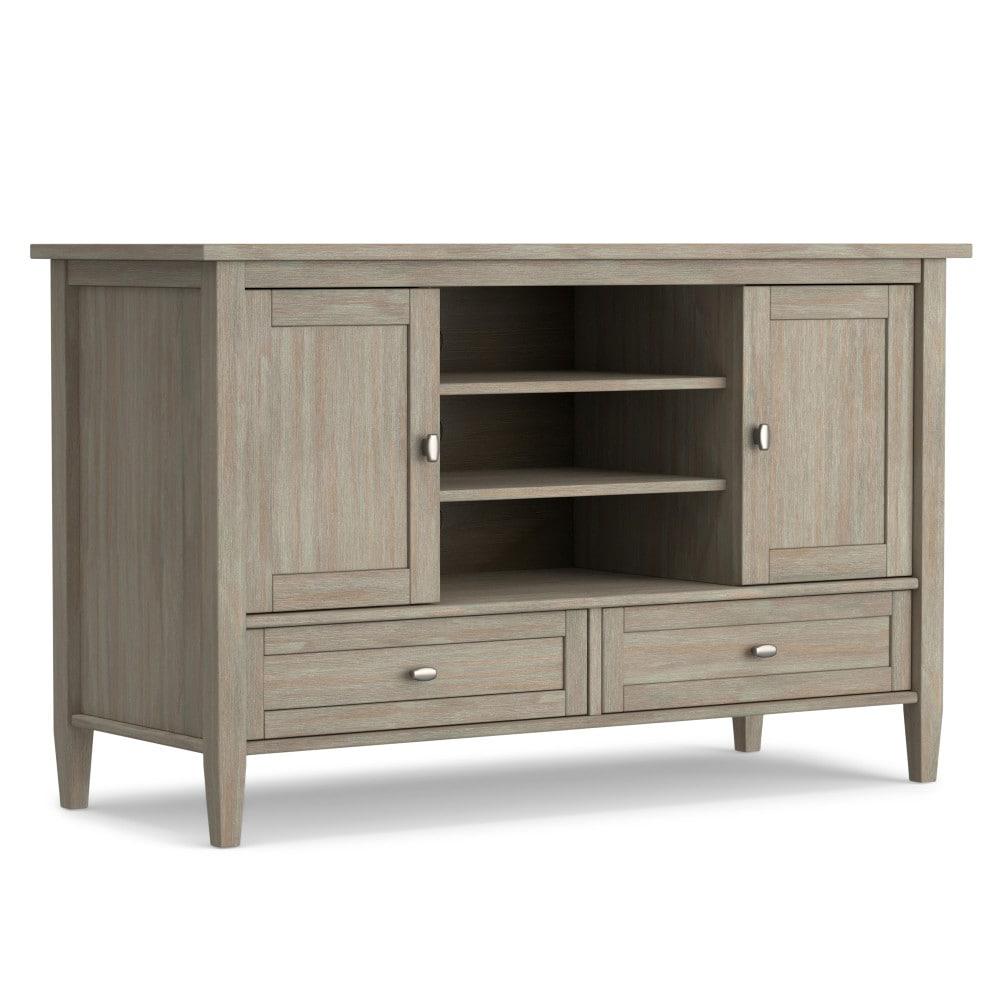 Simpli Home Warm Shaker 47"W Solid Wood TV Stand for TVs up to 55" with 2 Storage Cabinets and 2 Drawers