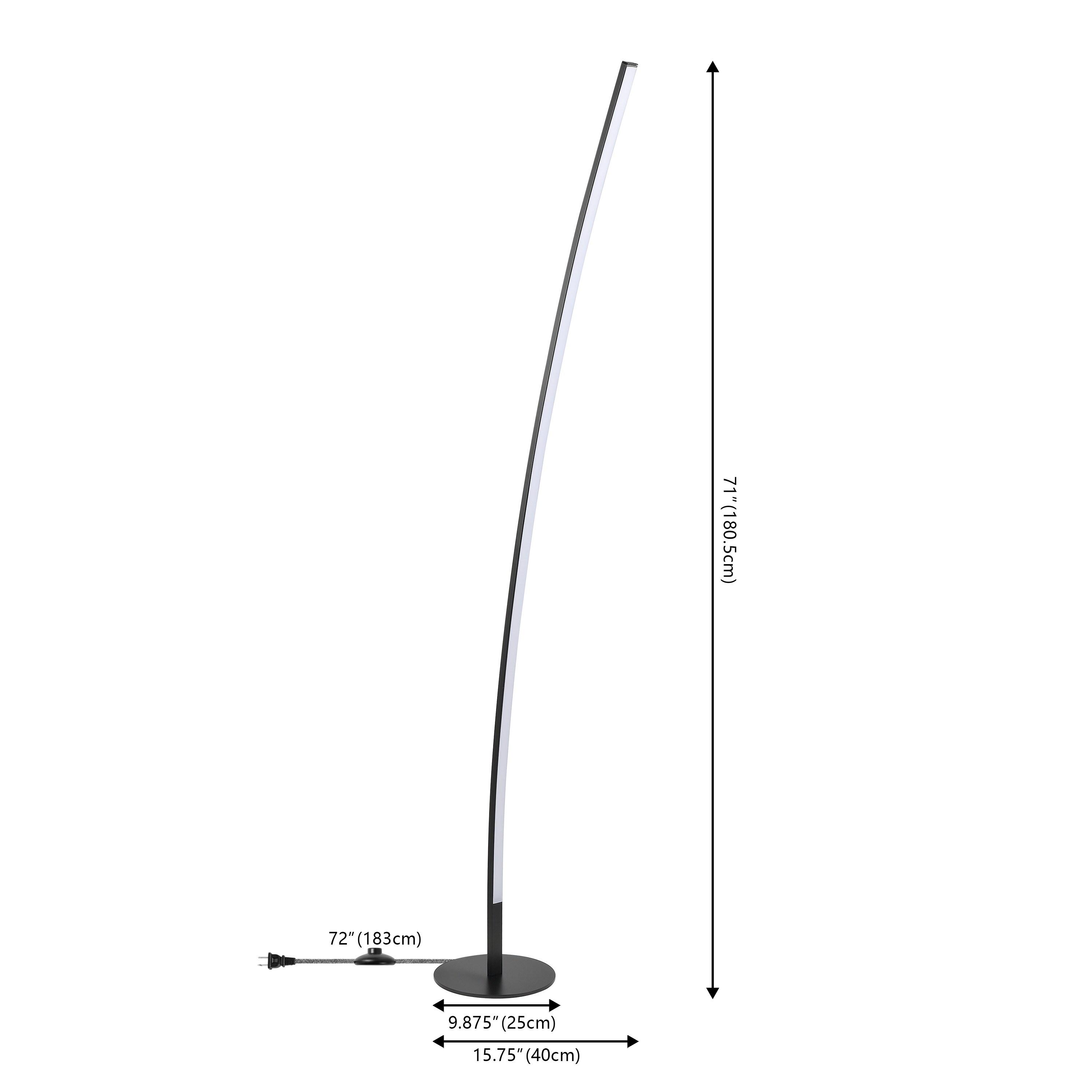 Malthe 71'' Black LED Novelty Floor Lamp